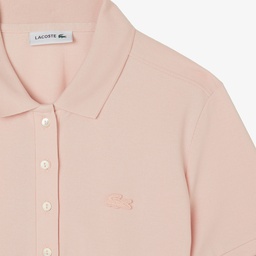 Kadın Slim Fit Kısa Kollu Polo Yaka Pembe Elbise Pembe