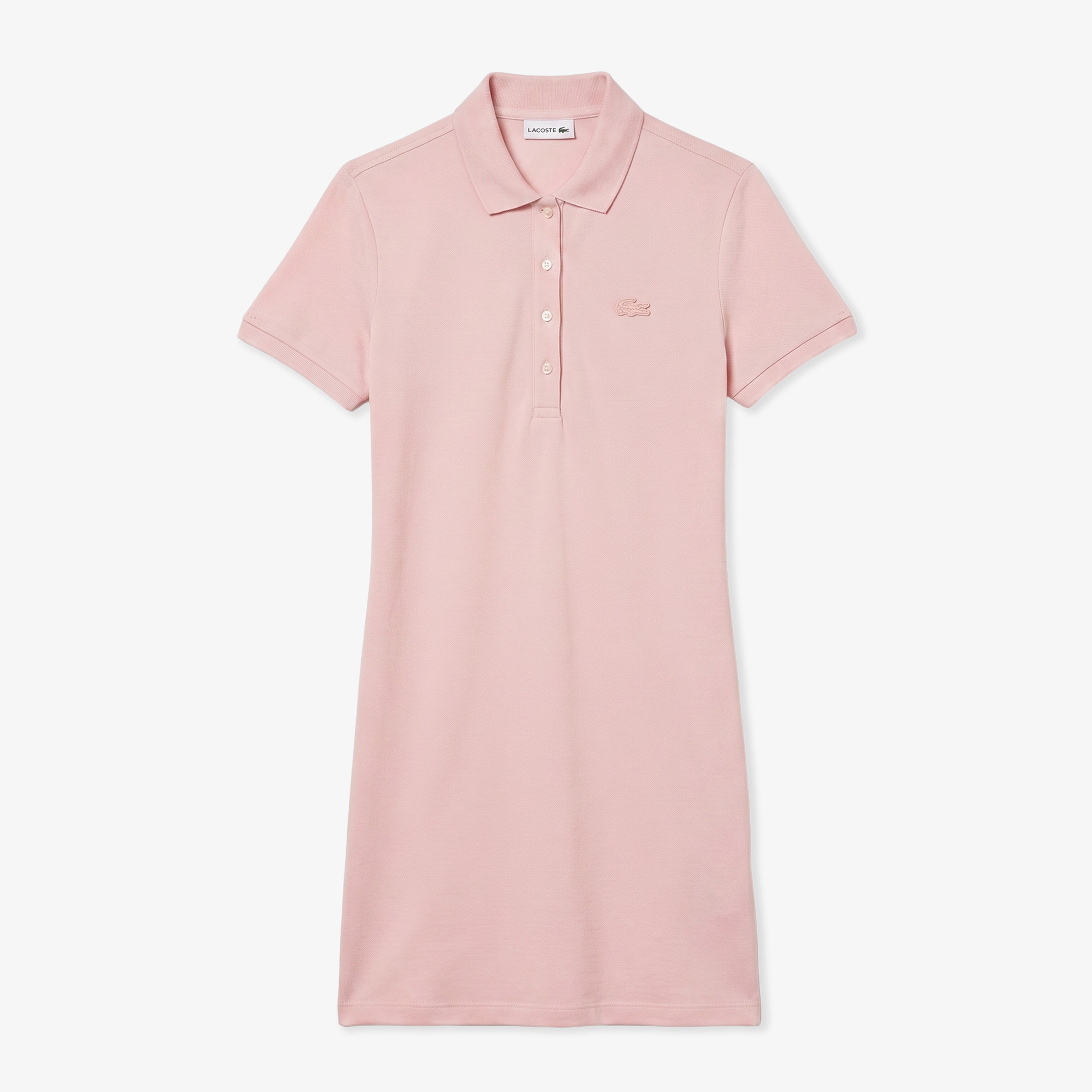 Kadın Slim Fit Kısa Kollu Polo Yaka Pembe Elbise