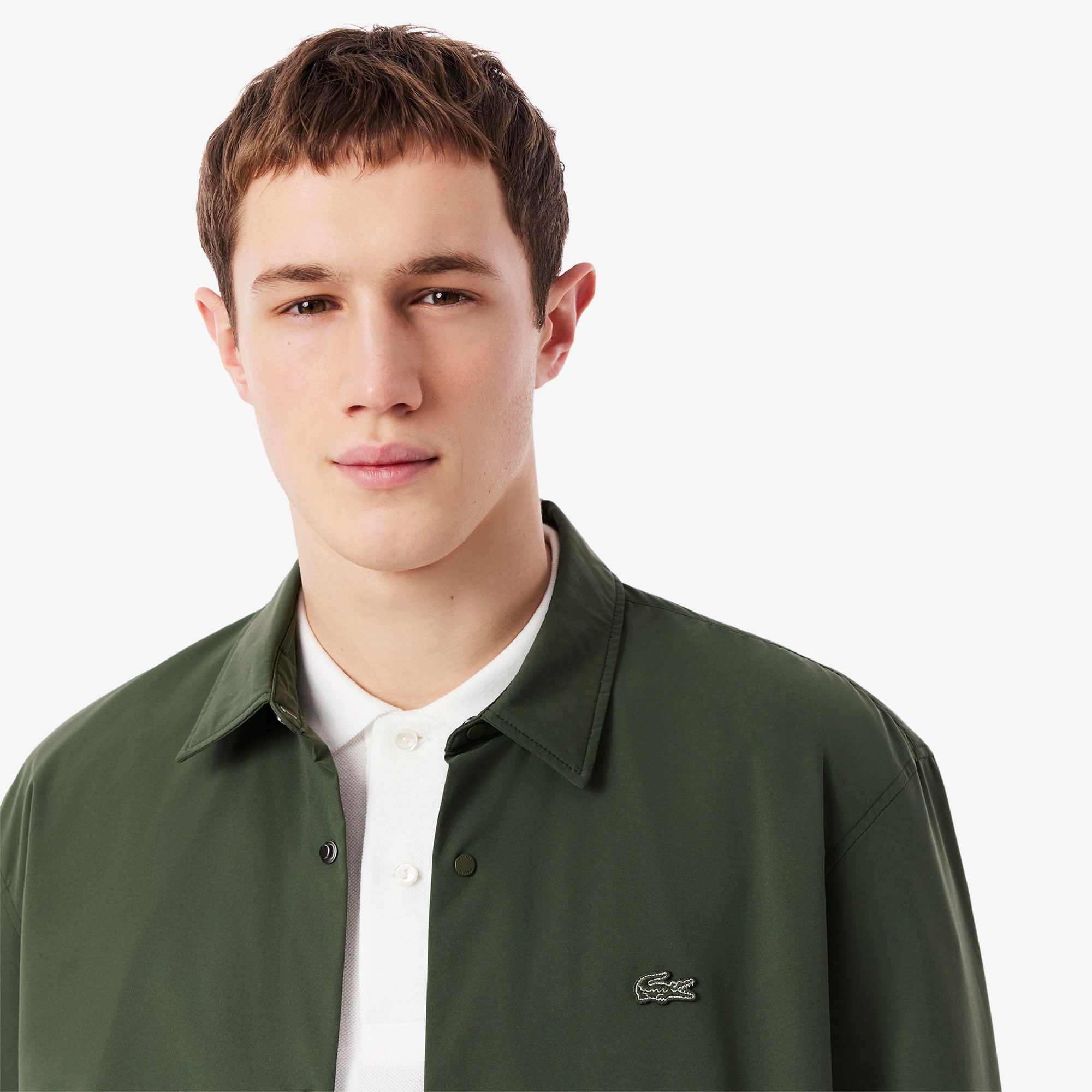 Lacoste Erkek Oversize Fit Haki Dış Gömlek görsel 2