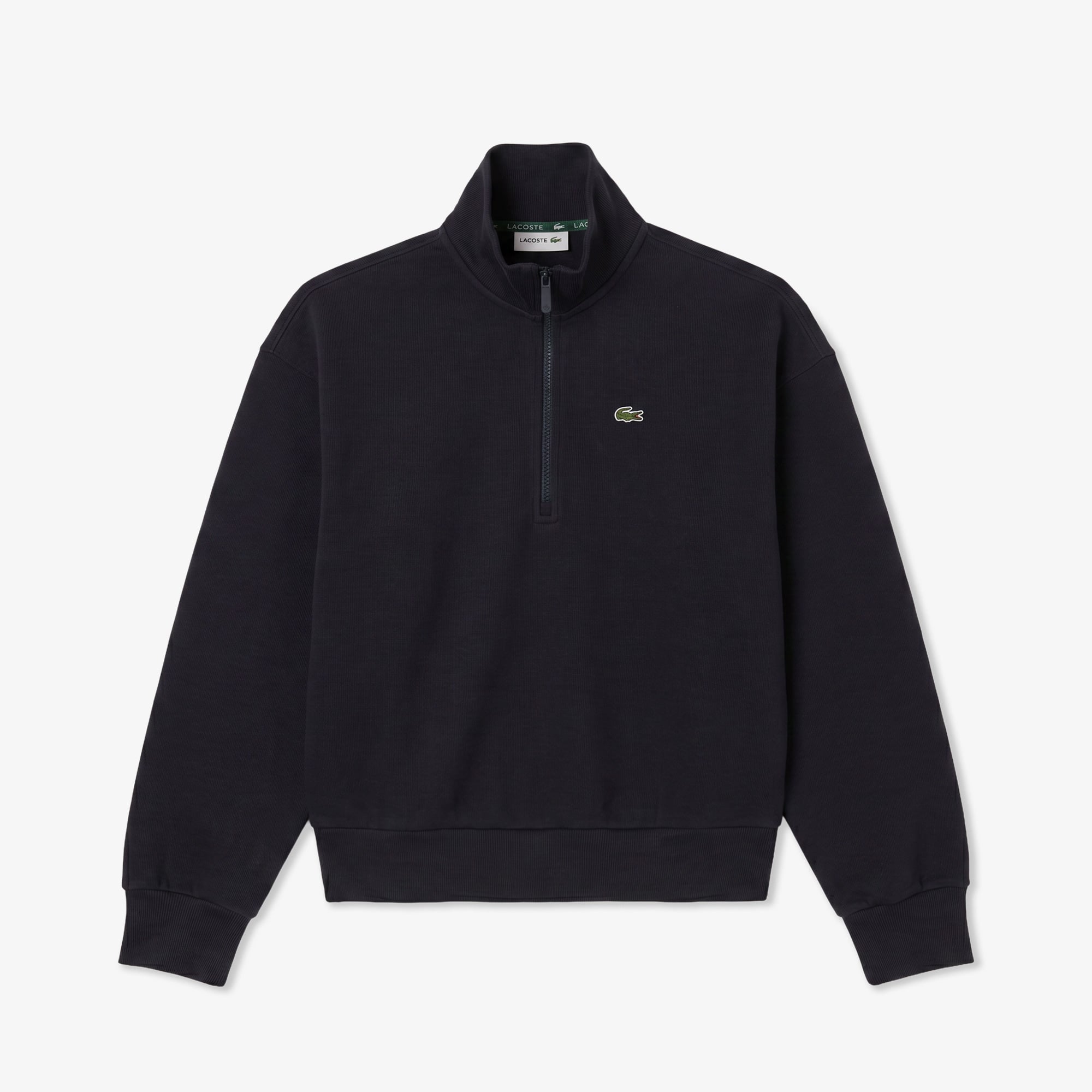 Lacoste Kadın Relaxed Fit Yarım Fermuarlı Lacivert Sweatshirt görsel 3