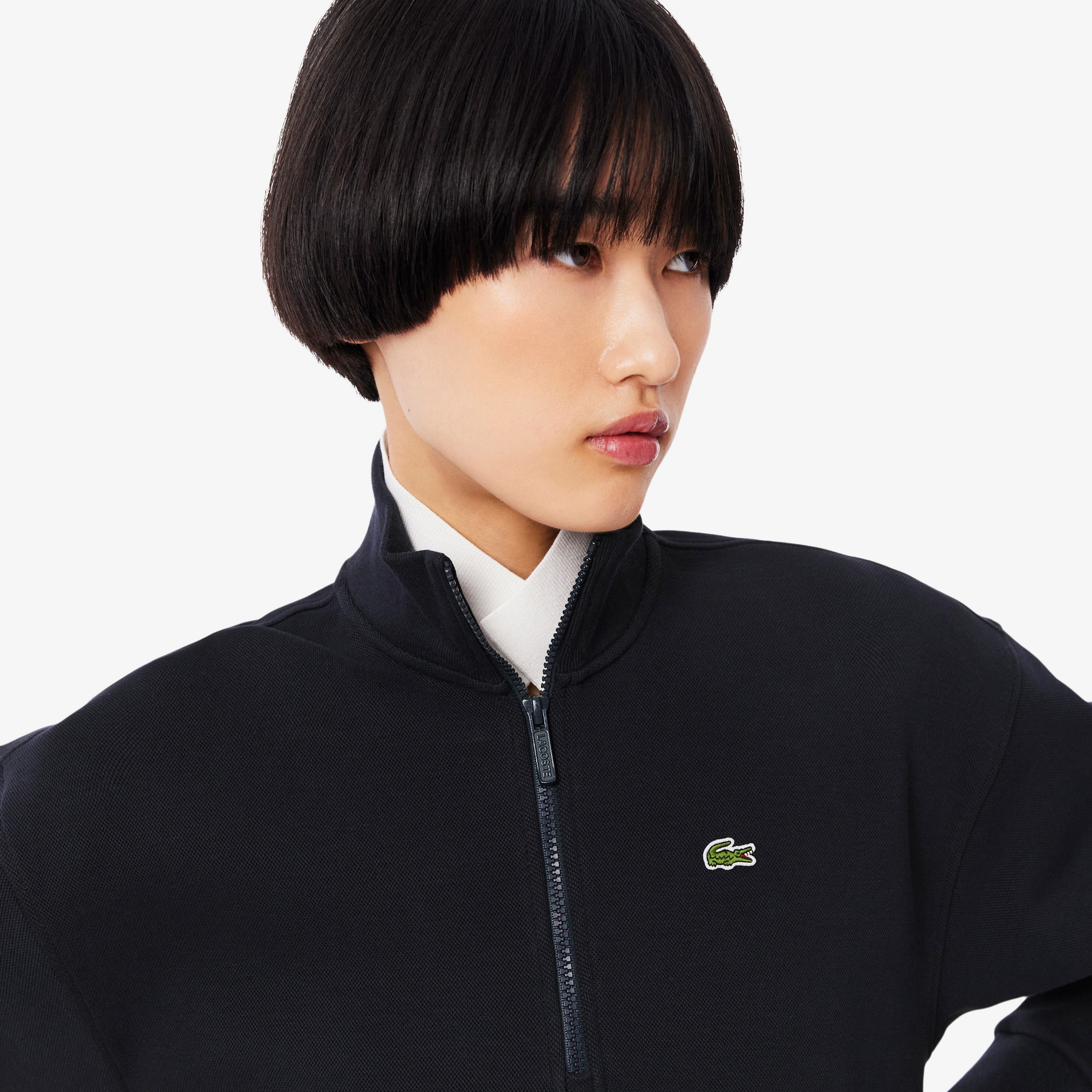 Kadın Relaxed Fit Yarım Fermuarlı Lacivert Sweatshirt