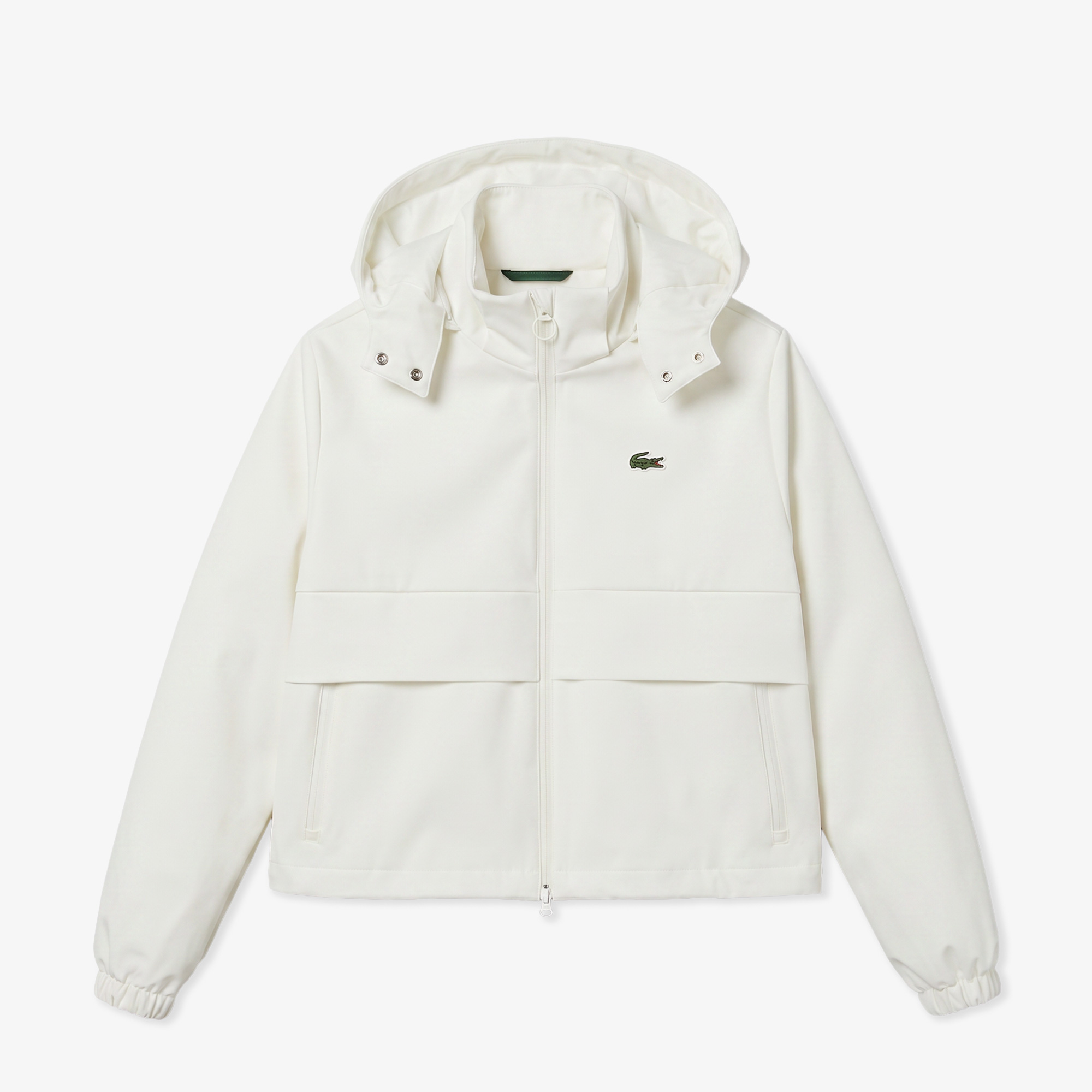 Lacoste Kadın Regular Fit Kapüşonlu Baskılı Krem Yağmurluk görsel 3