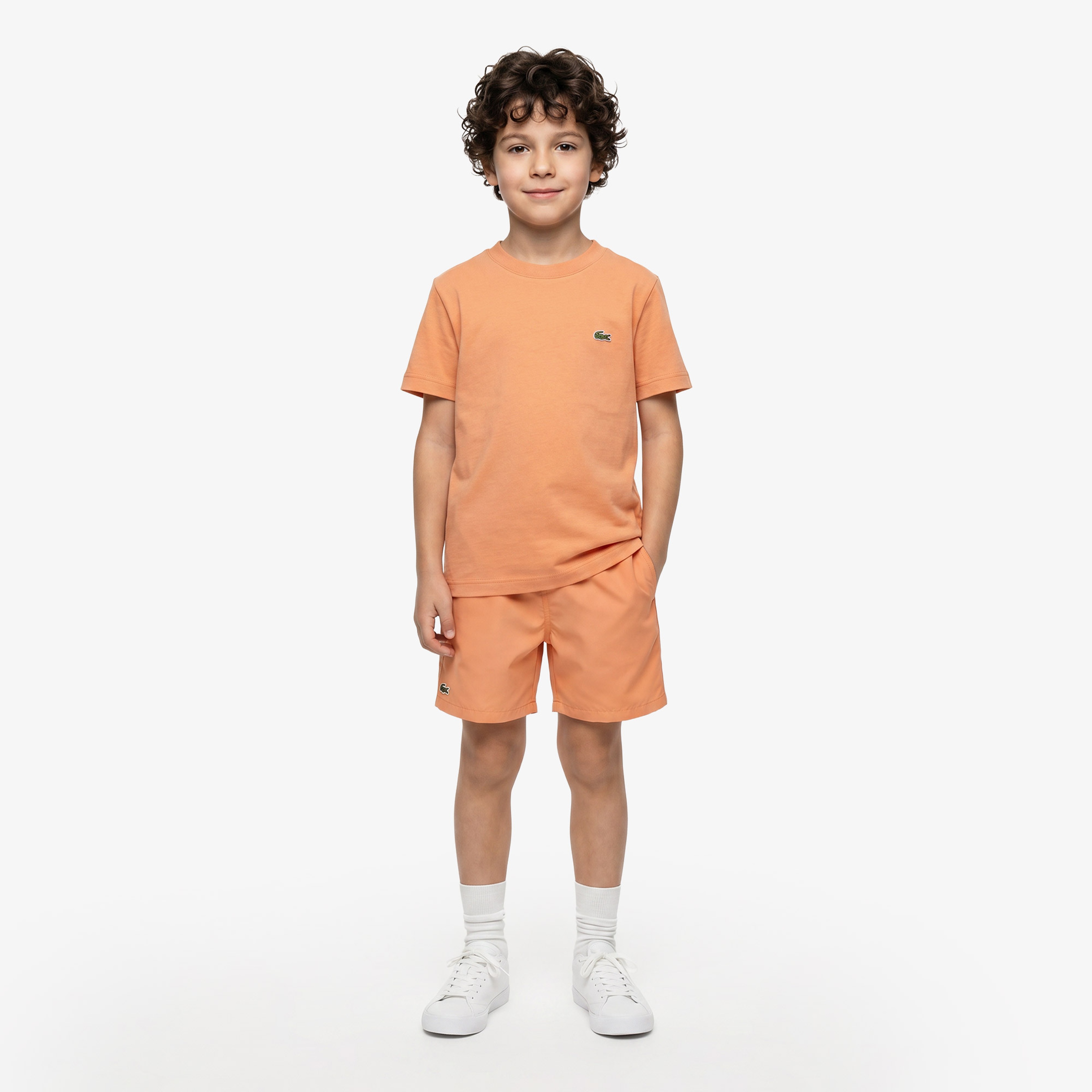 Çocuk Bisiklet Yaka Turuncu T-Shirt Çocuk Bisiklet Yaka Turuncu T-Shirt