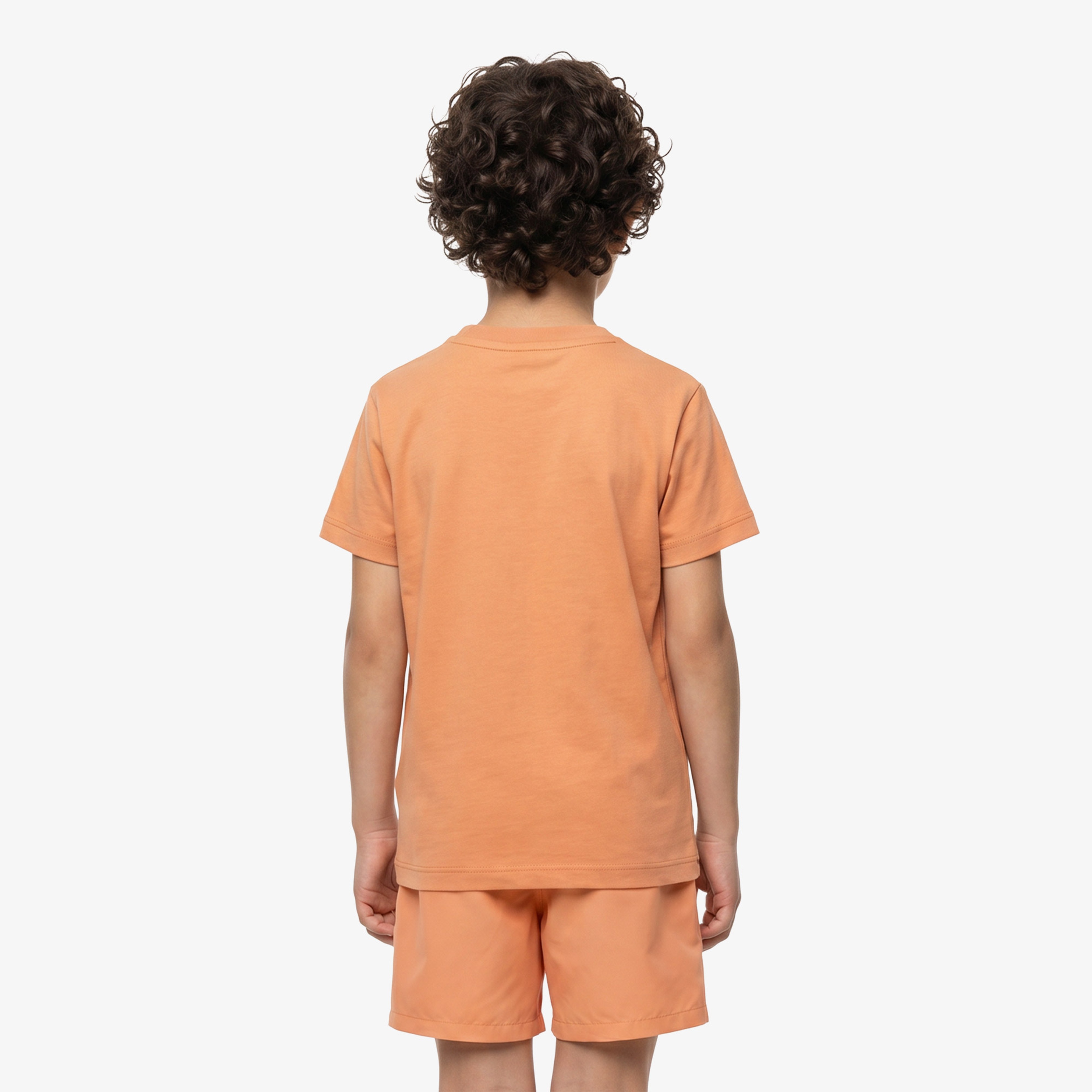 Çocuk Bisiklet Yaka Turuncu T-Shirt Çocuk Bisiklet Yaka Turuncu T-Shirt
