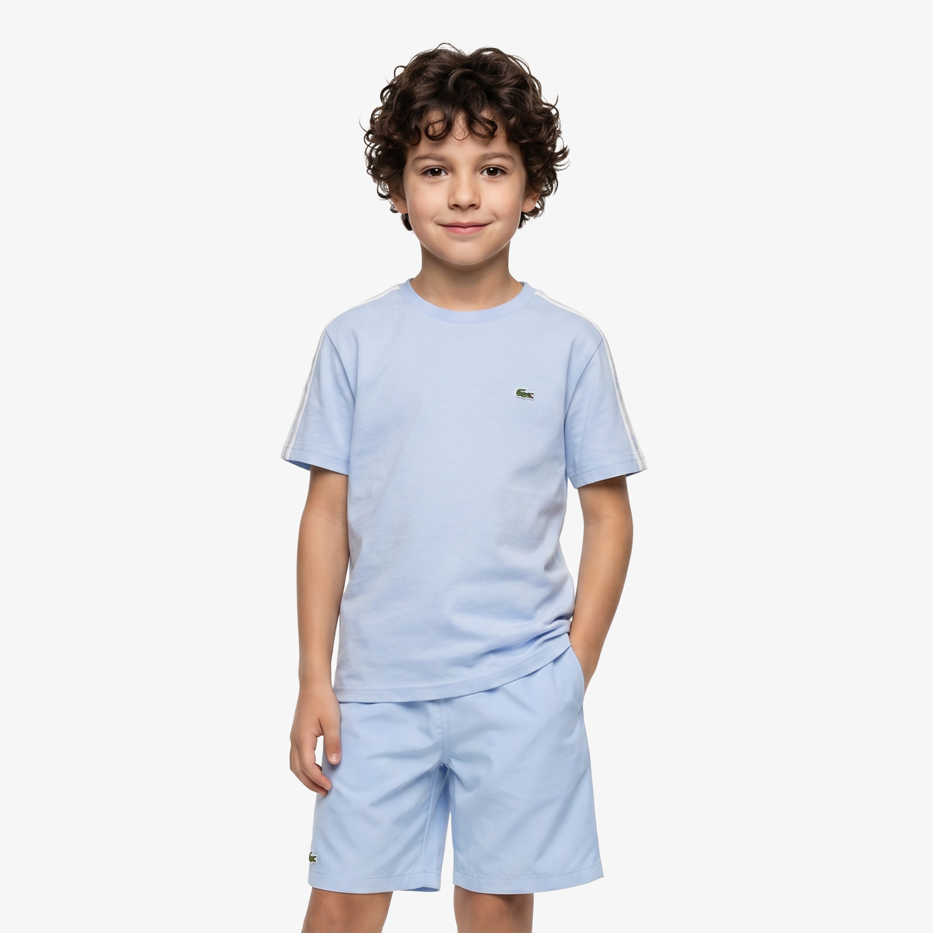 Çocuk Bisiklet Yaka Mavi T-Shirt Çocuk Bisiklet Yaka Mavi T-Shirt