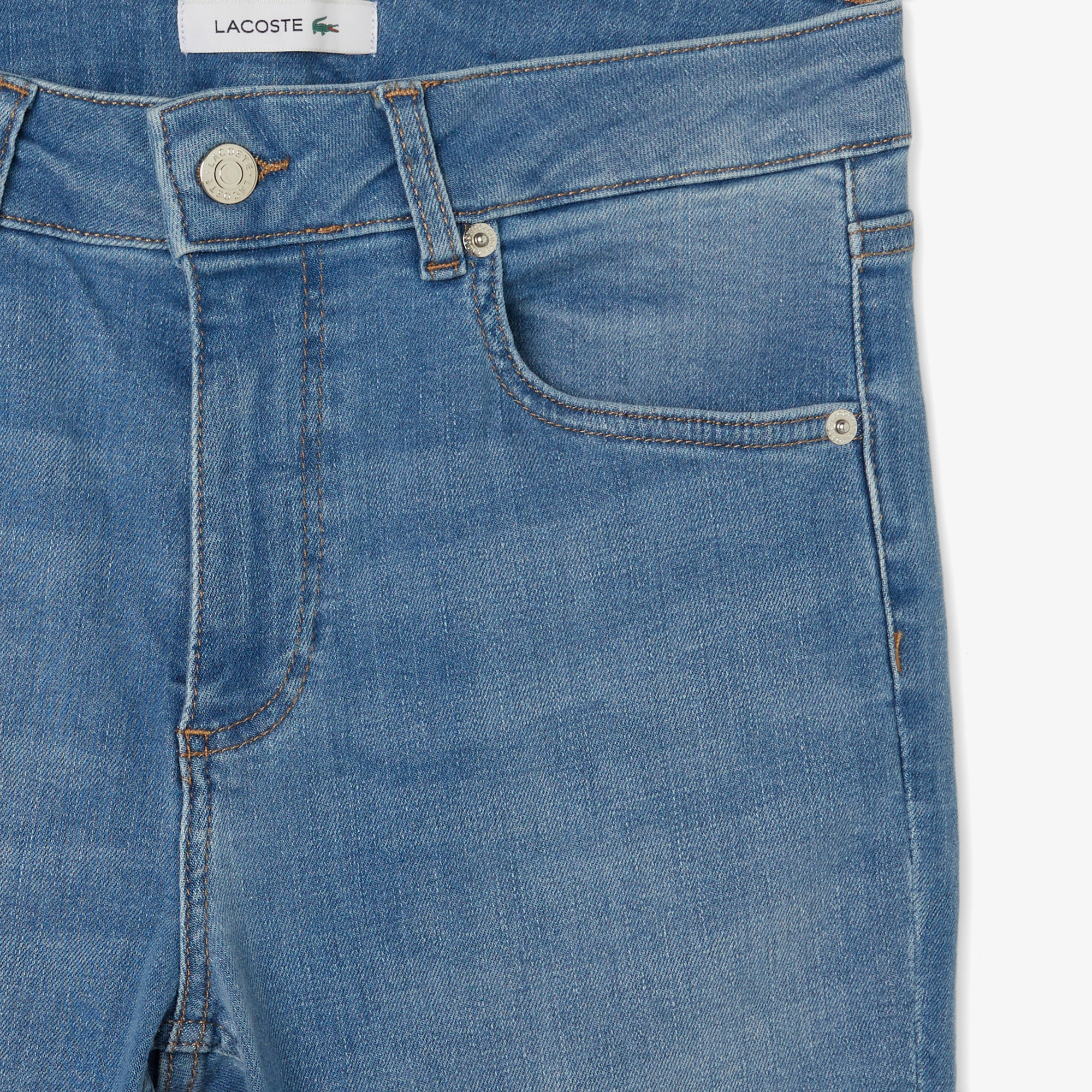 Lacoste Kadın Slim Fit Mavi Jean Pantolon görsel 4
