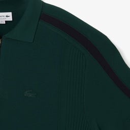 Erkek Classic Fit Kısa Kollu Polo Yaka Koyu Yeşil Triko Yeşil
