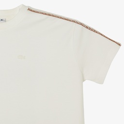 Kadın Loose Fit Bisiklet Yaka Krem T-Shirt Krem