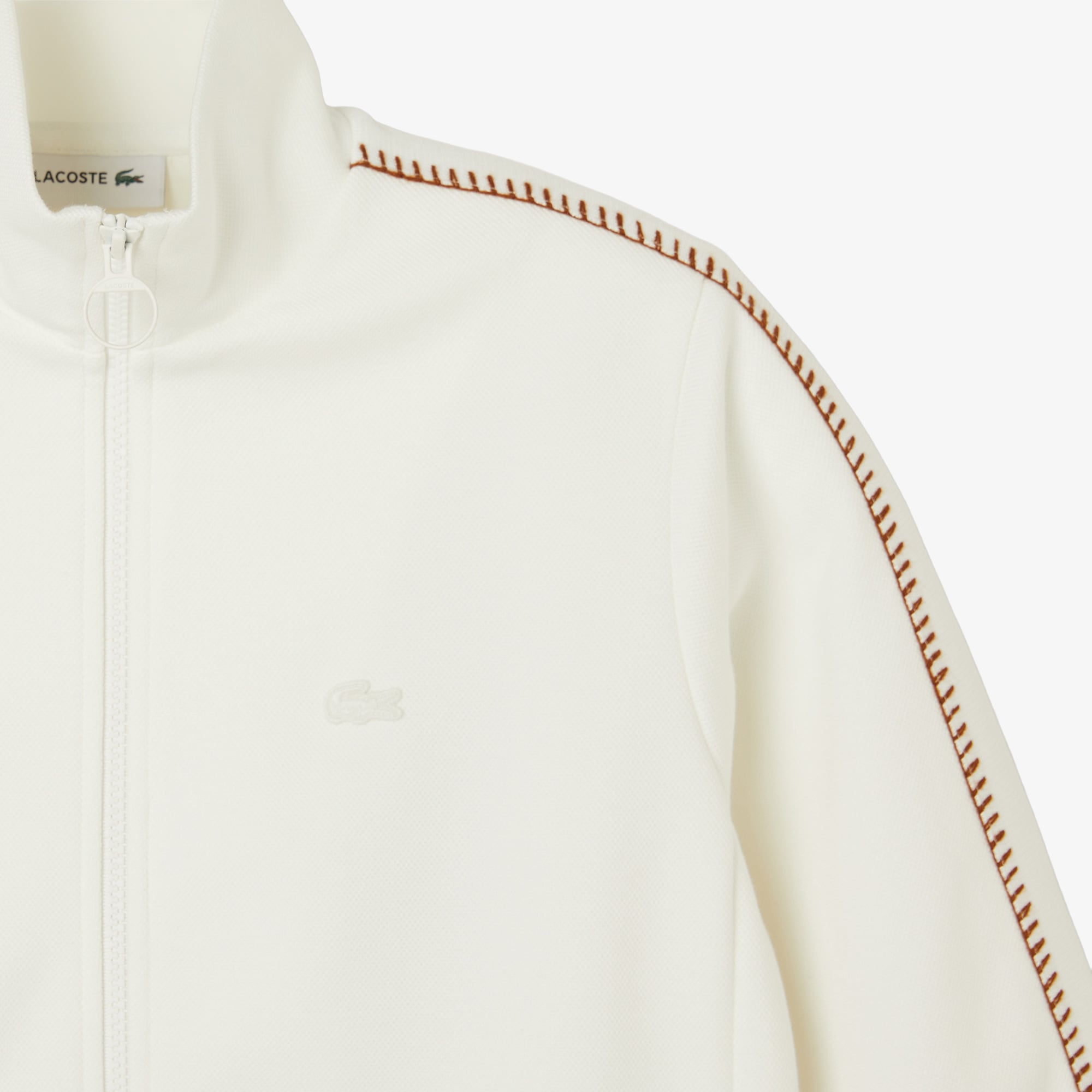 Lacoste Kadın Regular Fit Dik Yaka Krem Sweatshirt görsel 4
