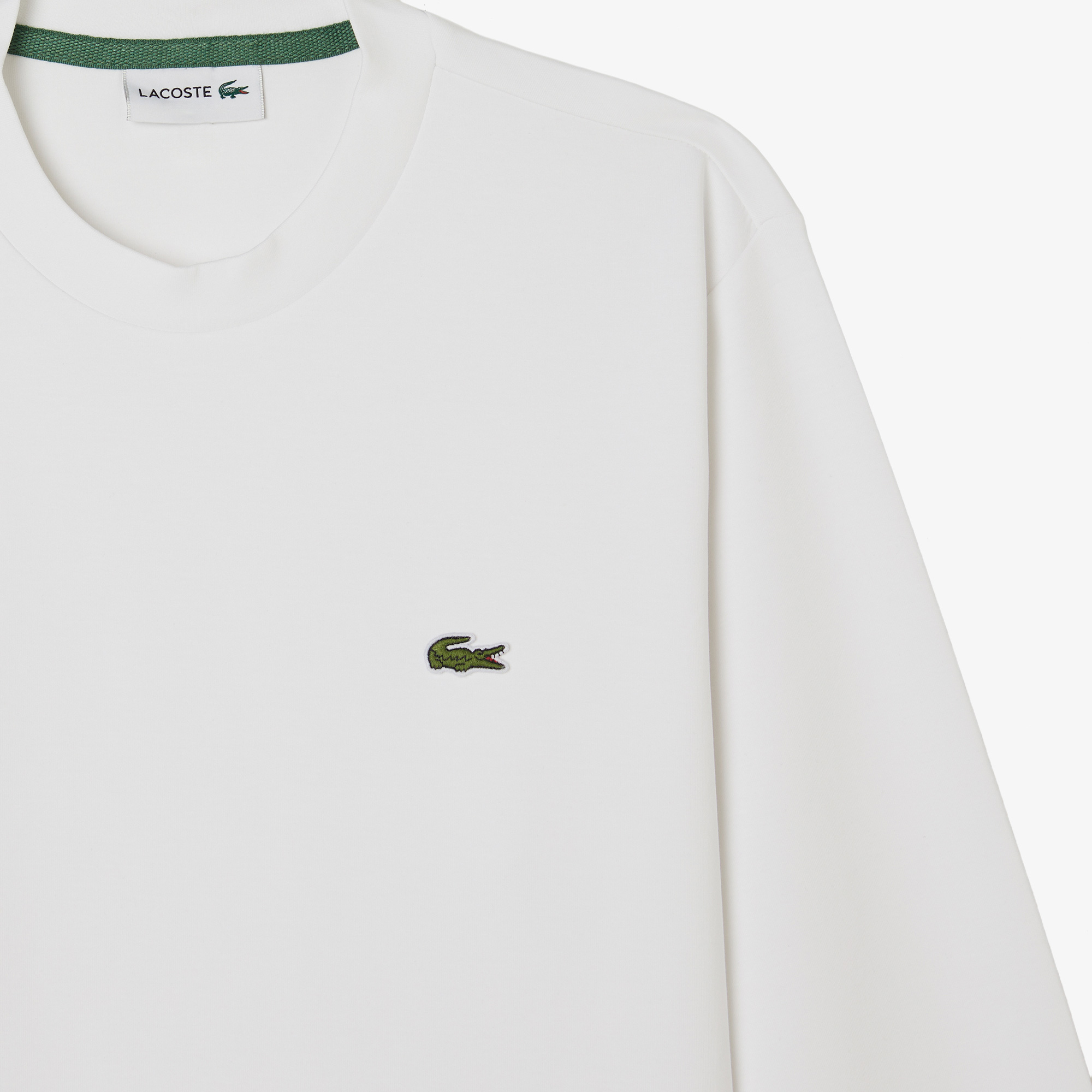 Lacoste Erkek Classic Fit Bisiklet Yaka Beyaz Sweatshirt görsel 4