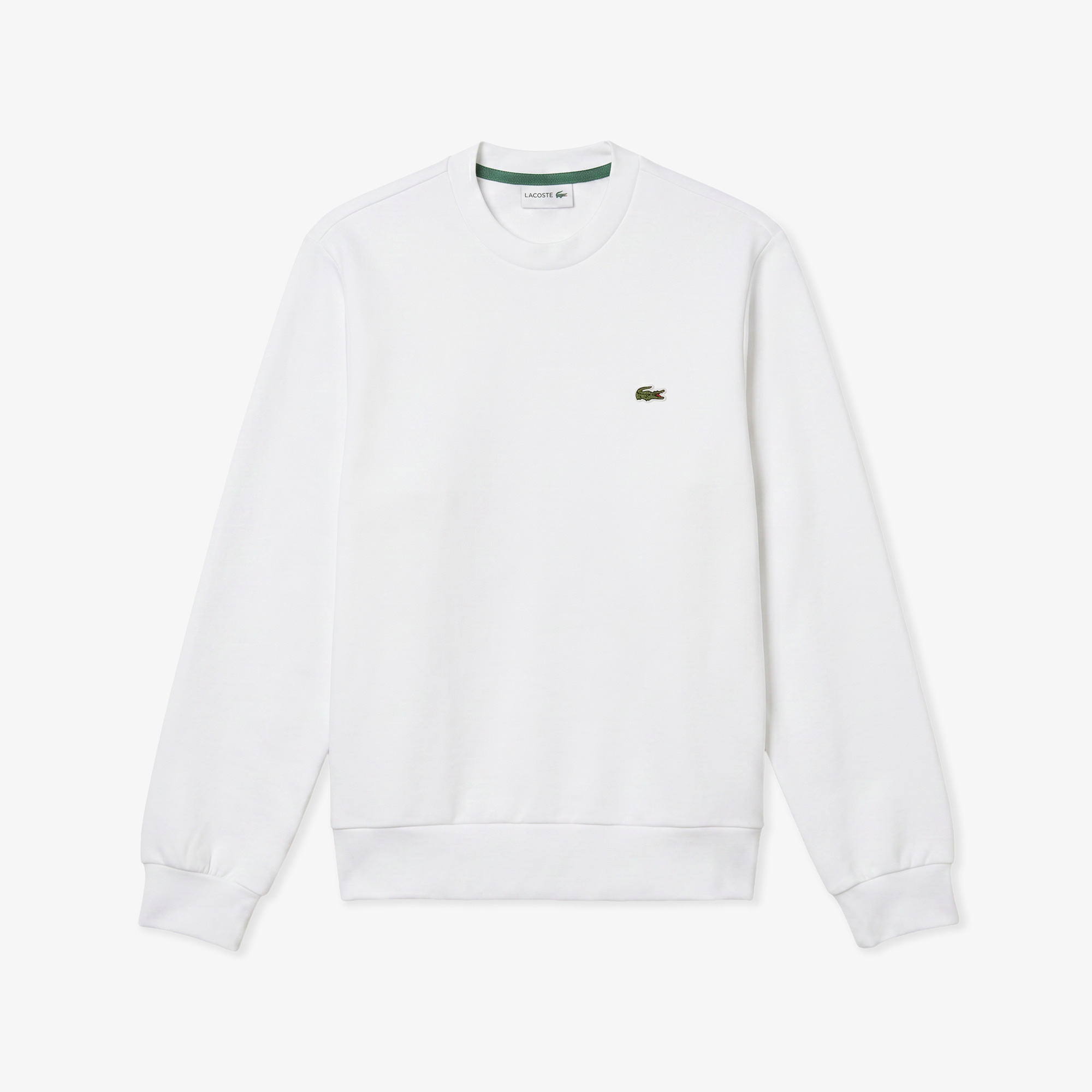 Lacoste Erkek Classic Fit Bisiklet Yaka Beyaz Sweatshirt görsel 3