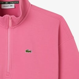 Kadın Relaxed Fit Yarım Fermuarlı Koyu Pembe Sweatshirt Pembe