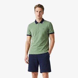Erkek Regular Fit Renk Bloklu Yeşil Polo Yeşil