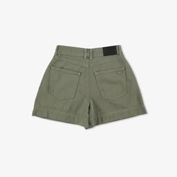 Kadın Slim Fit Haki Bermuda Yeşil
