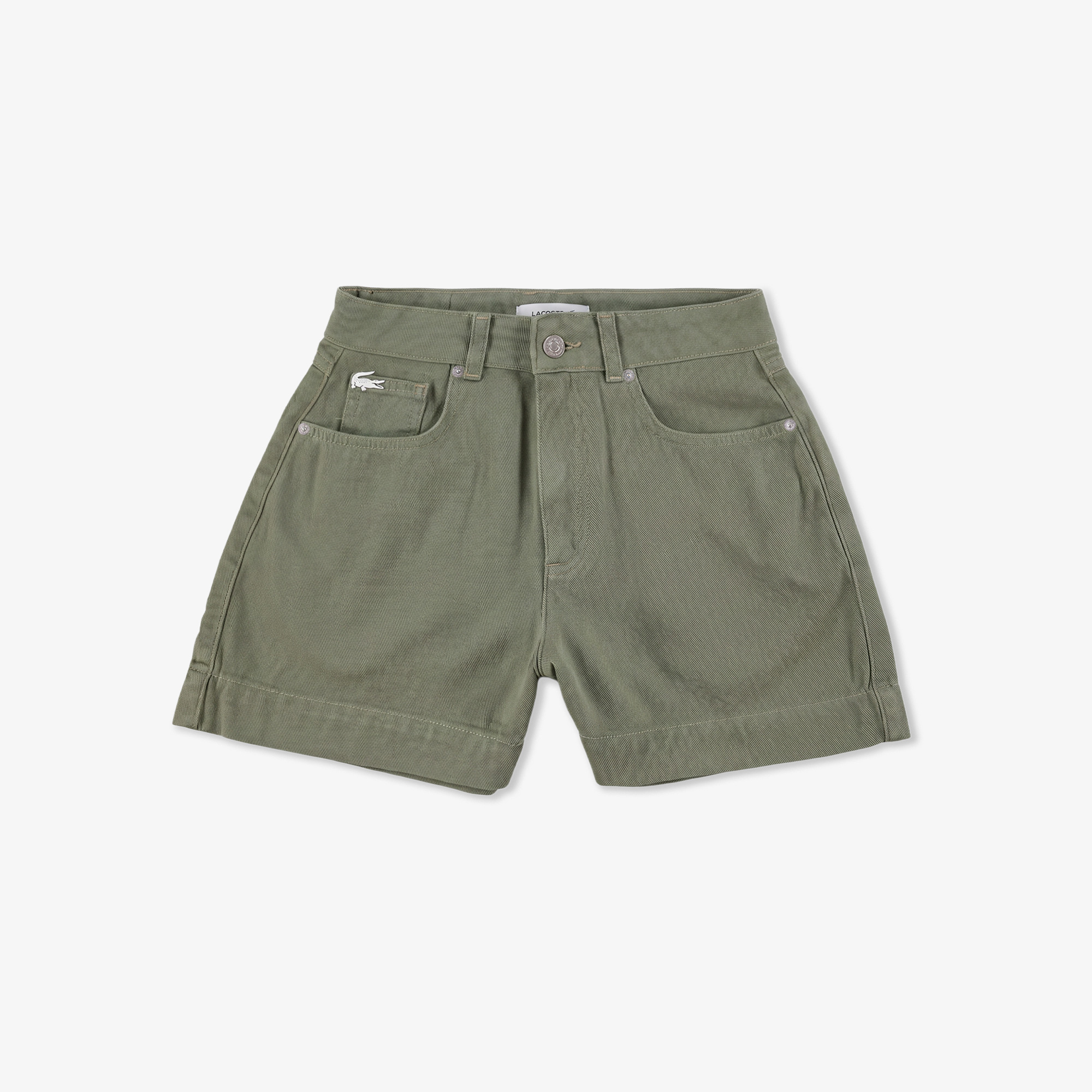 Lacoste Kadın Slim Fit Haki Bermuda görsel 3