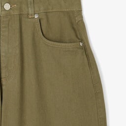 Kadın Regular Fit Haki Jean Pantolon Yeşil