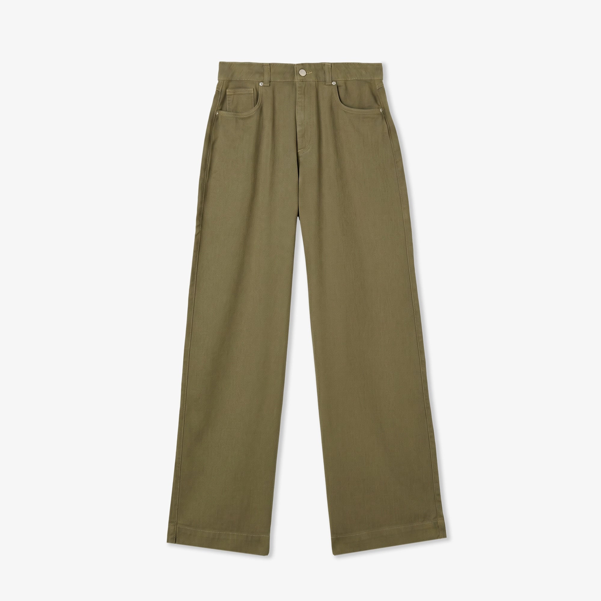 Kadın Regular Fit Haki Jean Pantolon