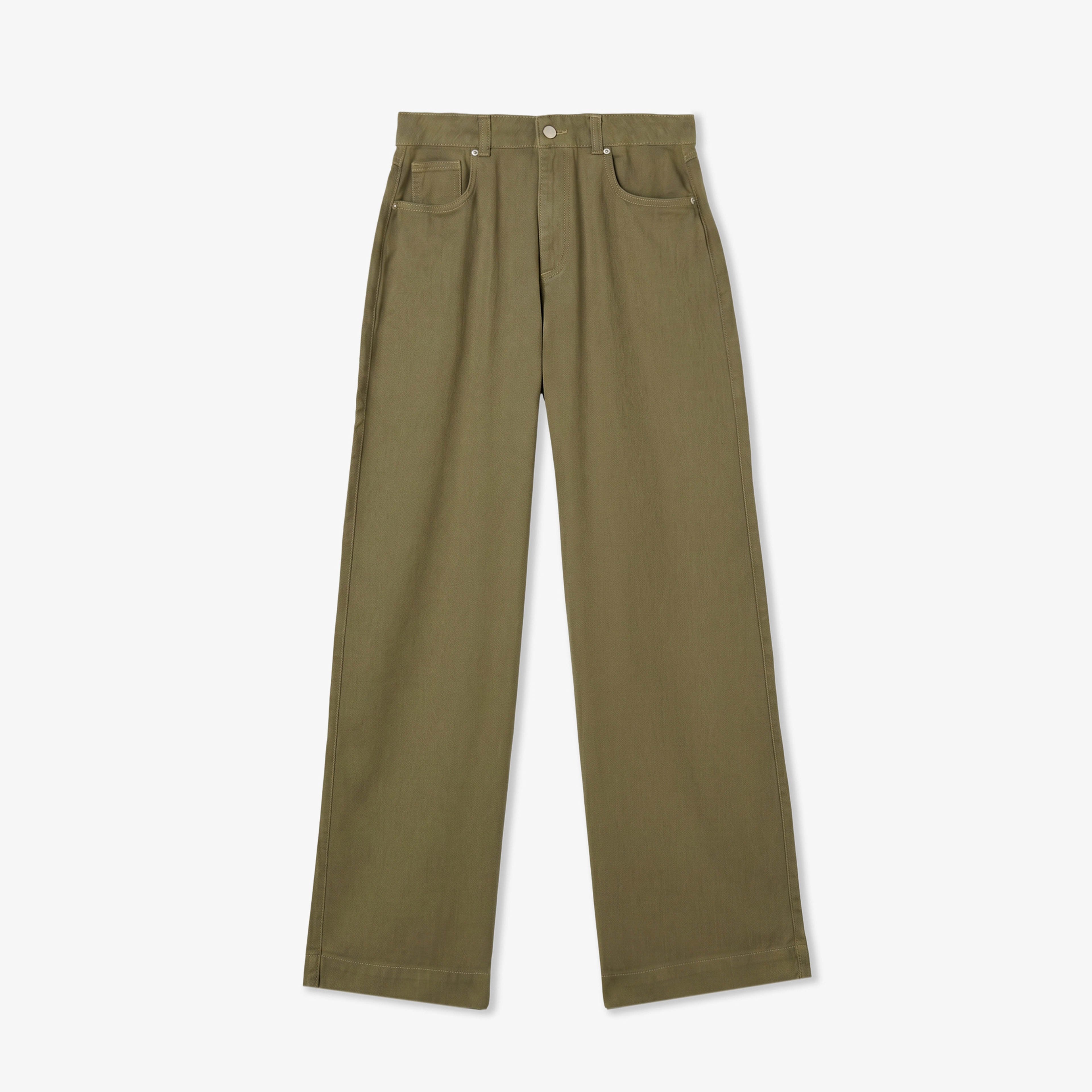 Kadın Regular Fit Haki Jean Pantolon
