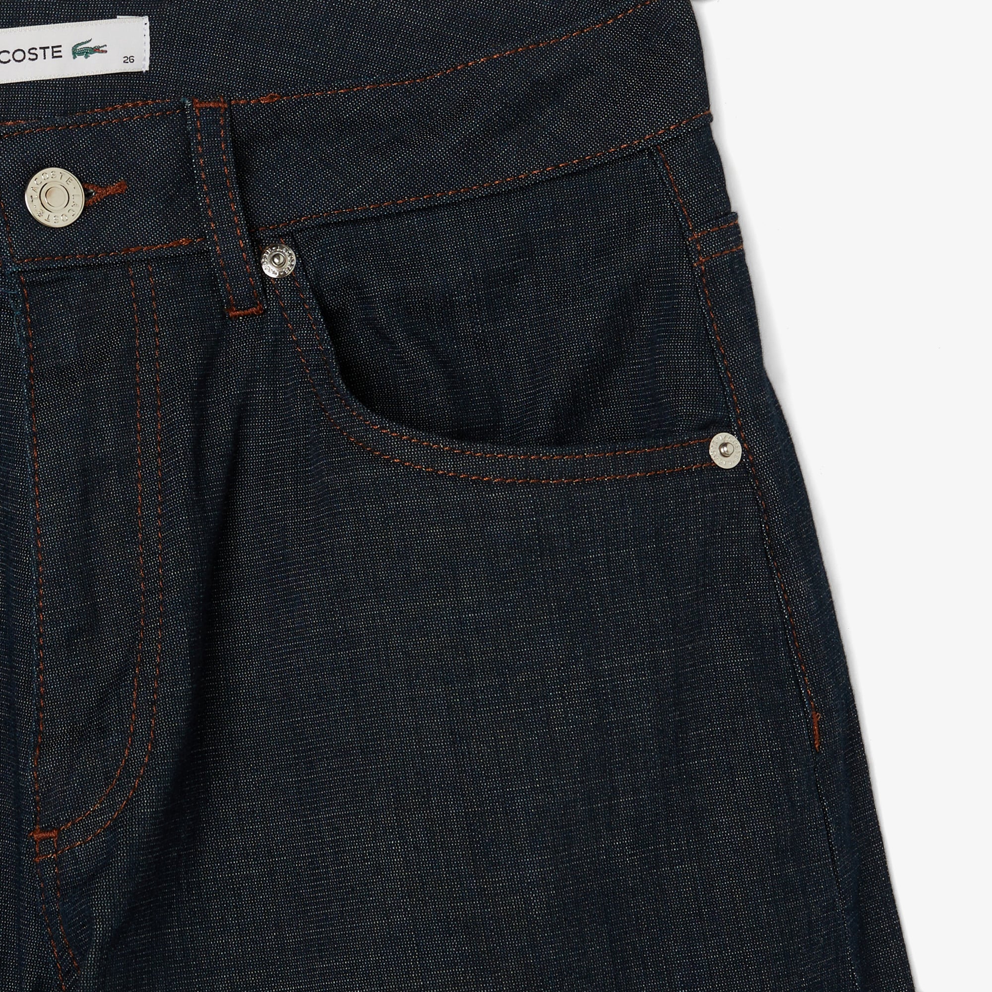 Lacoste Kadın Regular Fit Koyu Mavi Jean Pantolon görsel 4