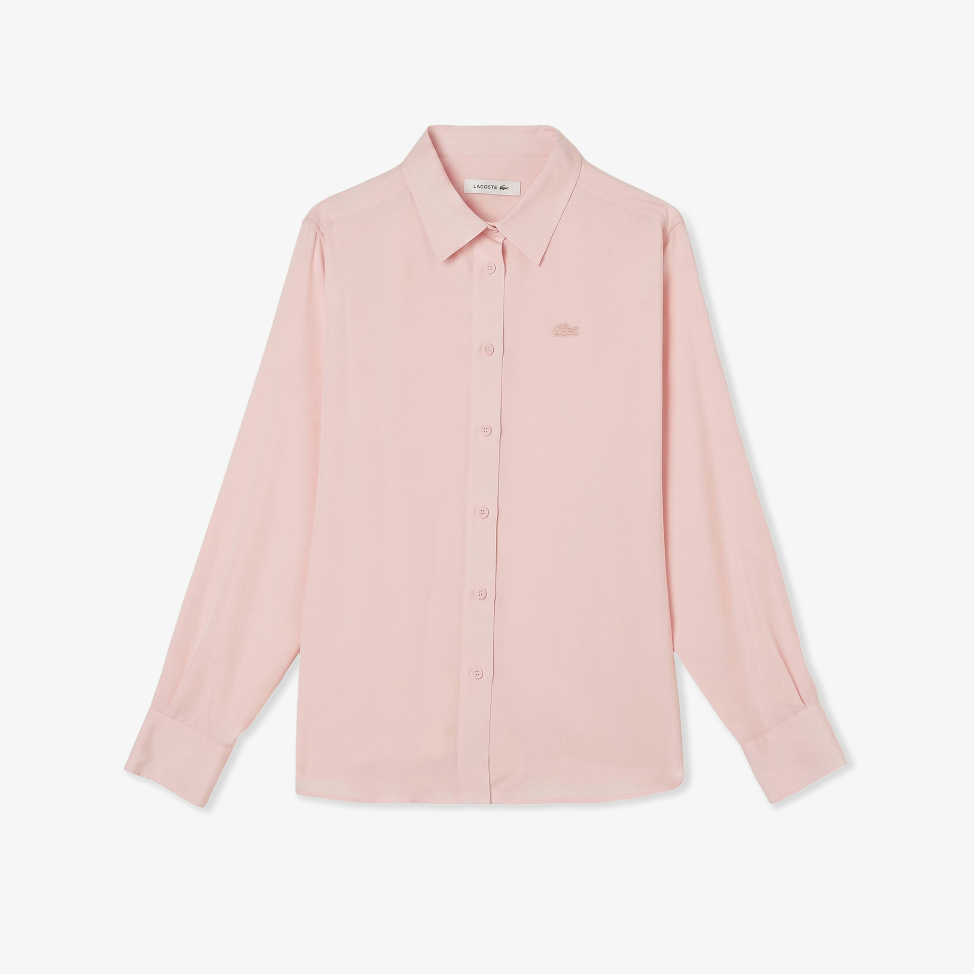 Lacoste Kadın Slim Fit Açık Pembe Gömlek görsel 3