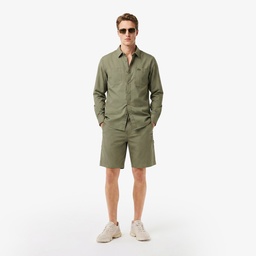 Erkek Relaxed Fit Haki Bermuda Şort Yeşil