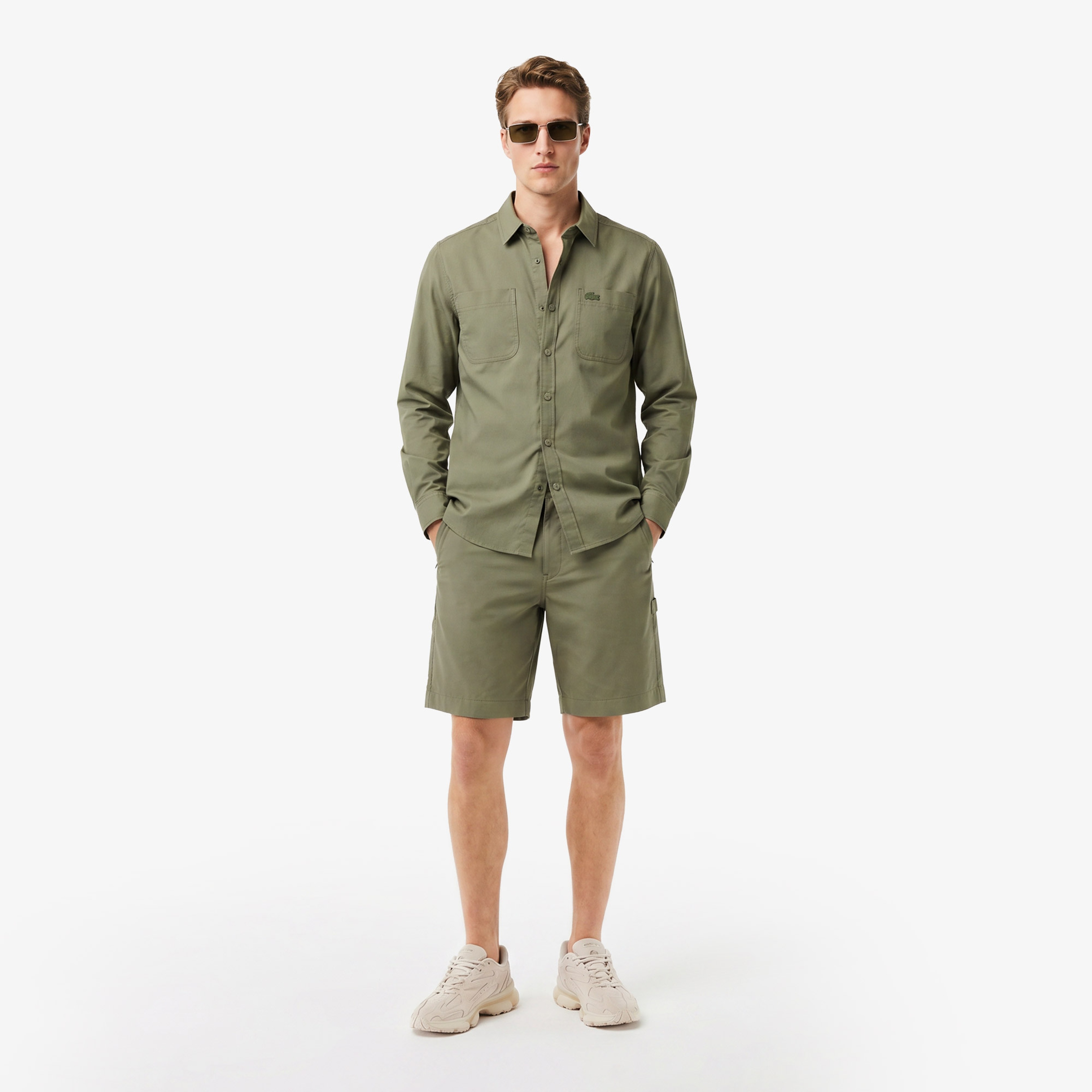 Erkek Relaxed Fit Haki Bermuda Şort