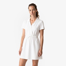 Kadın Flare Fit Kısa Kollu Polo Yaka Krem Elbise Krem