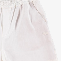 Kadın Relaxed Fit Keten Krem Şort Krem