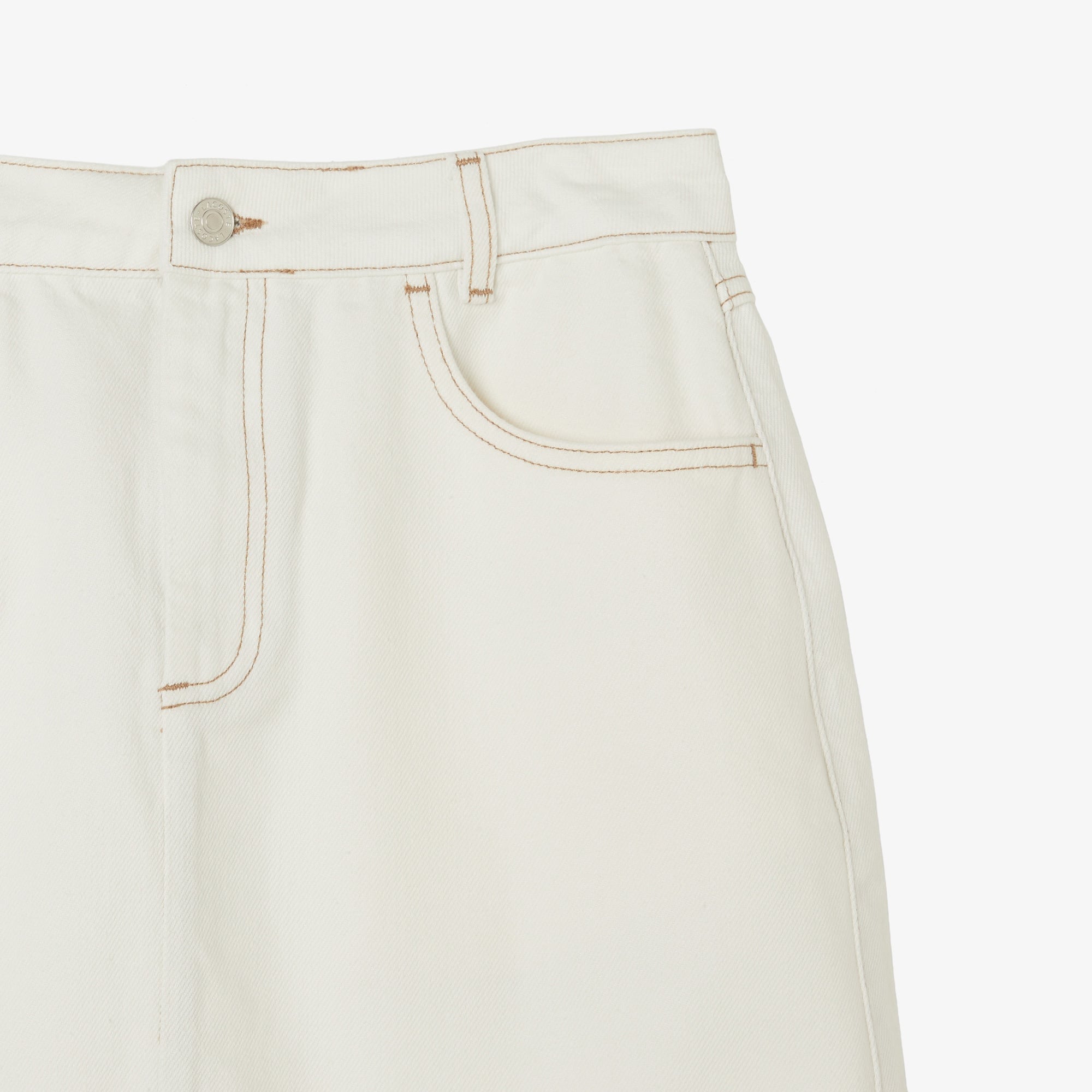 Kadın Classic Fit Denim Krem Etek