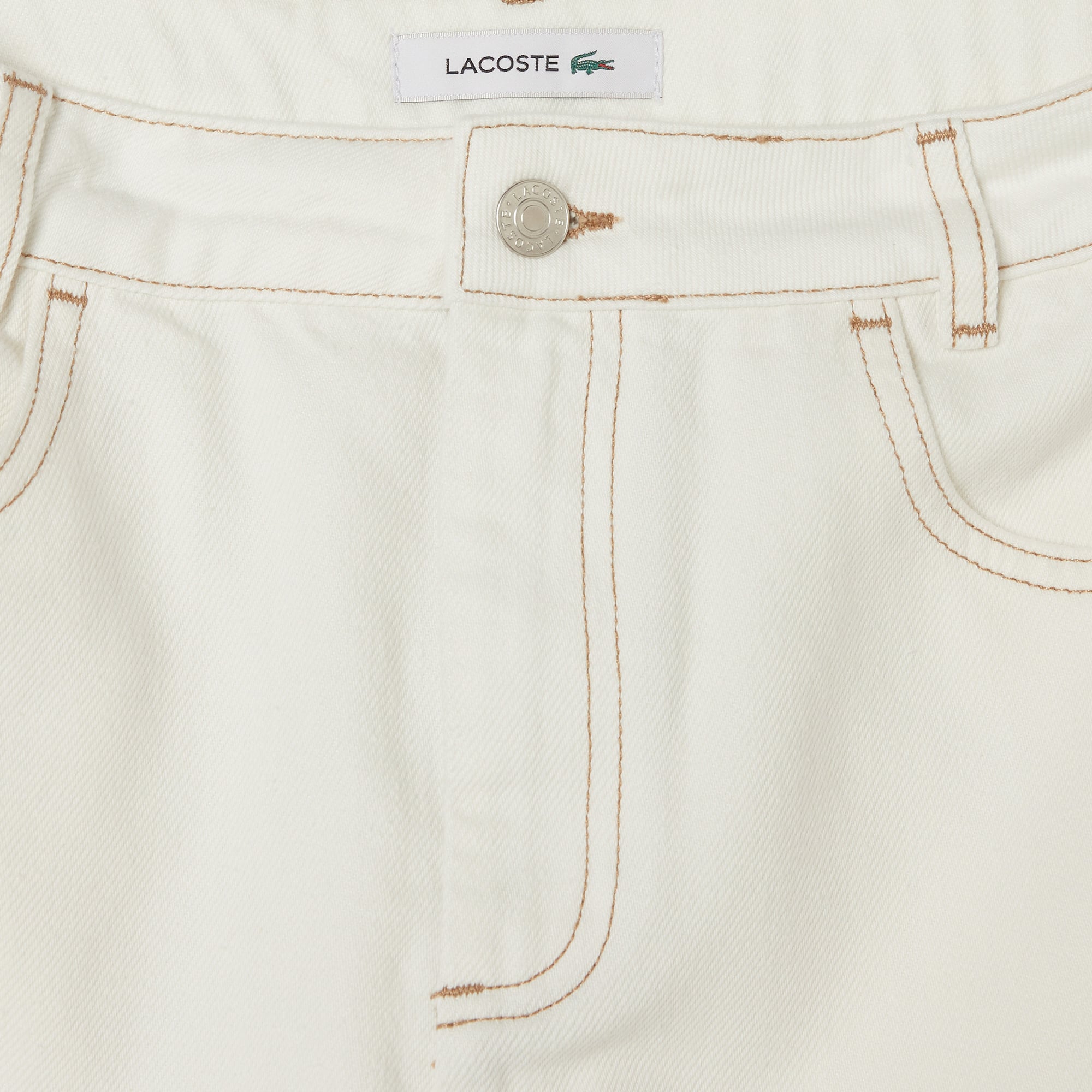Lacoste Kadın Classic Fit Denim Krem Etek görsel 6
