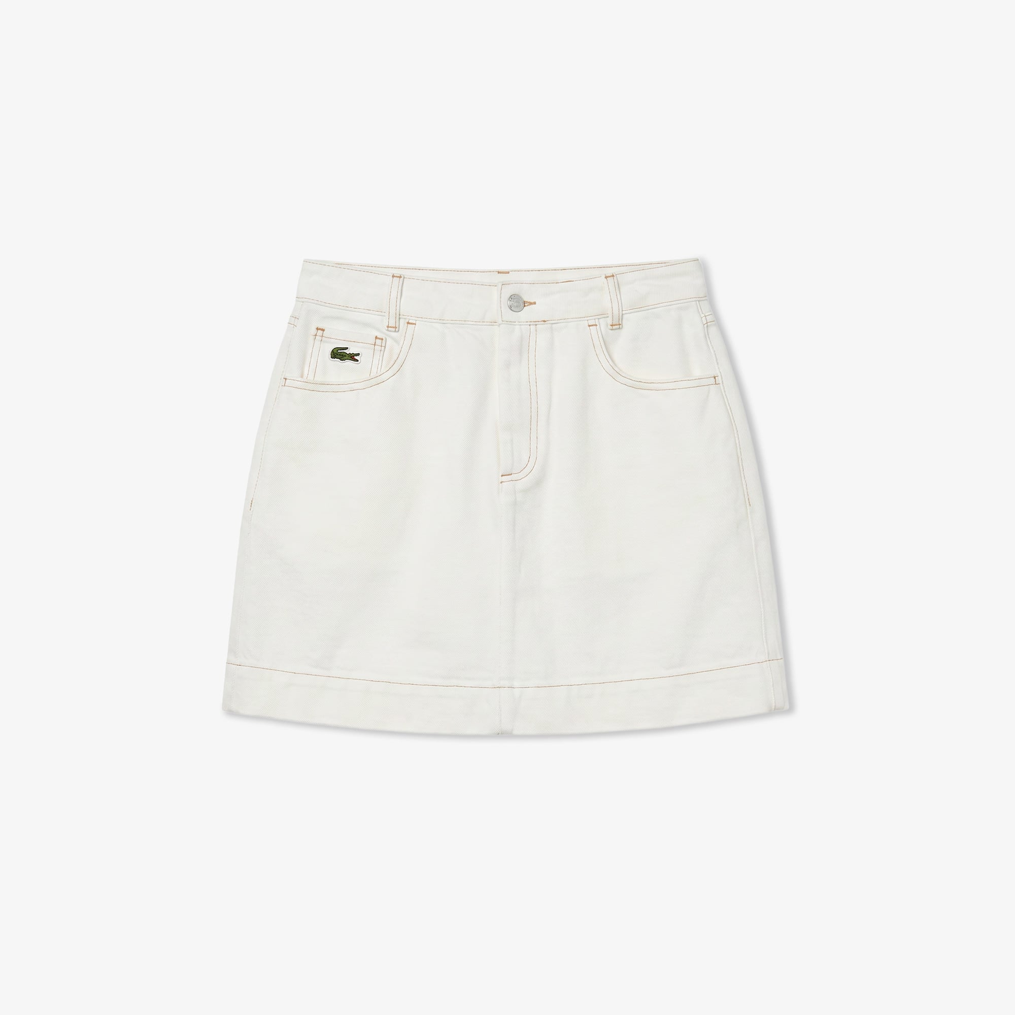 Lacoste Kadın Classic Fit Denim Krem Etek görsel 3