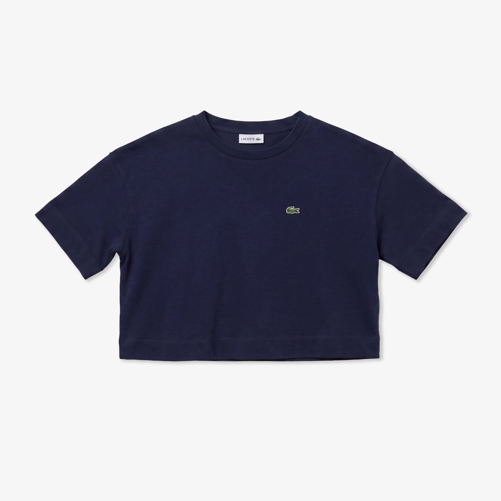 Lacoste Kadın Bisiklet Yaka Lacivert T-Shirt görsel 3