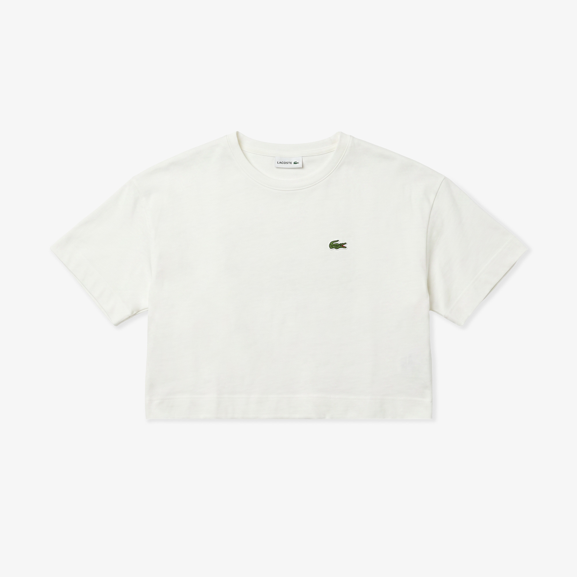 Lacoste Kadın Bisiklet Yaka Krem T-Shirt görsel 3