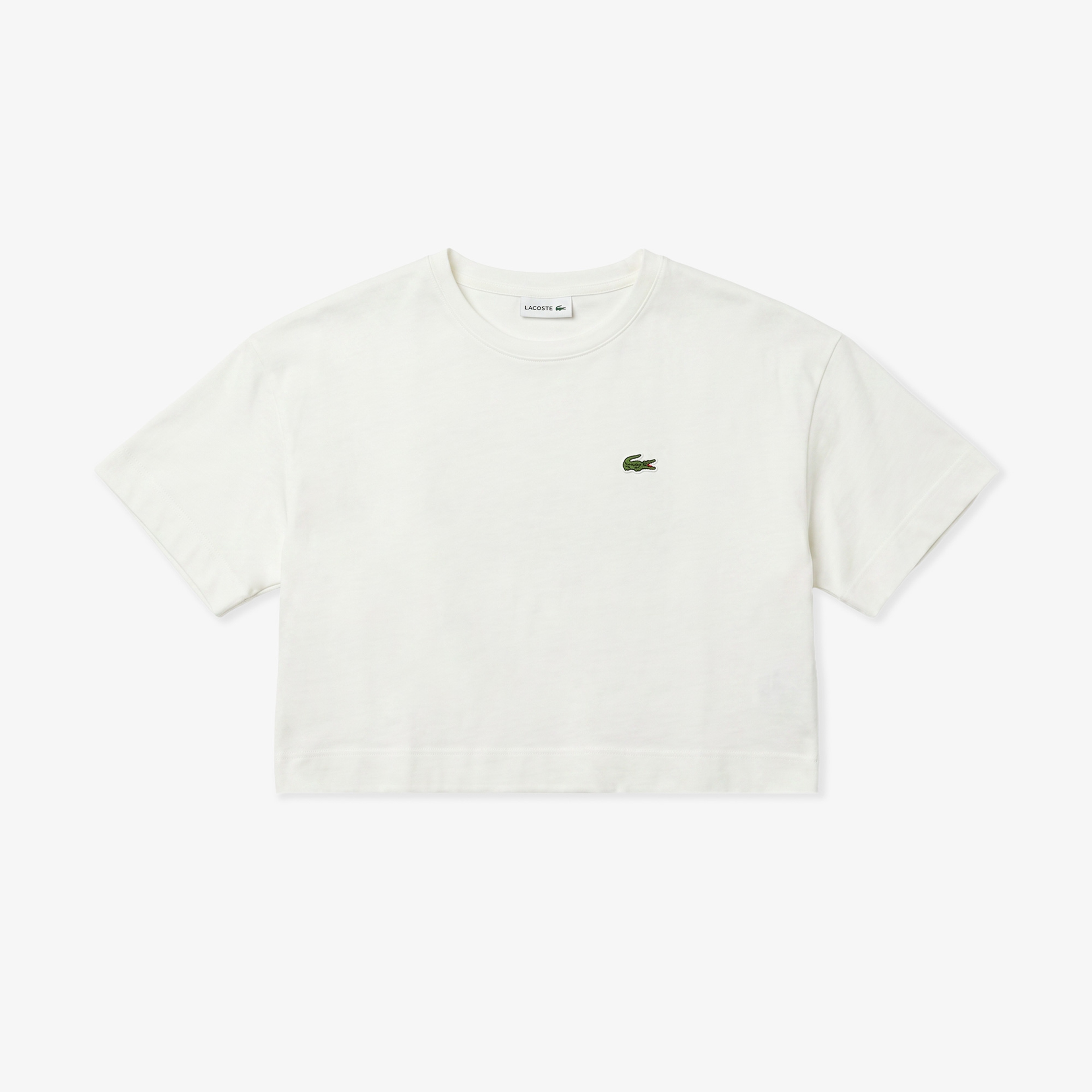 Kadın Bisiklet Yaka Krem T-Shirt
