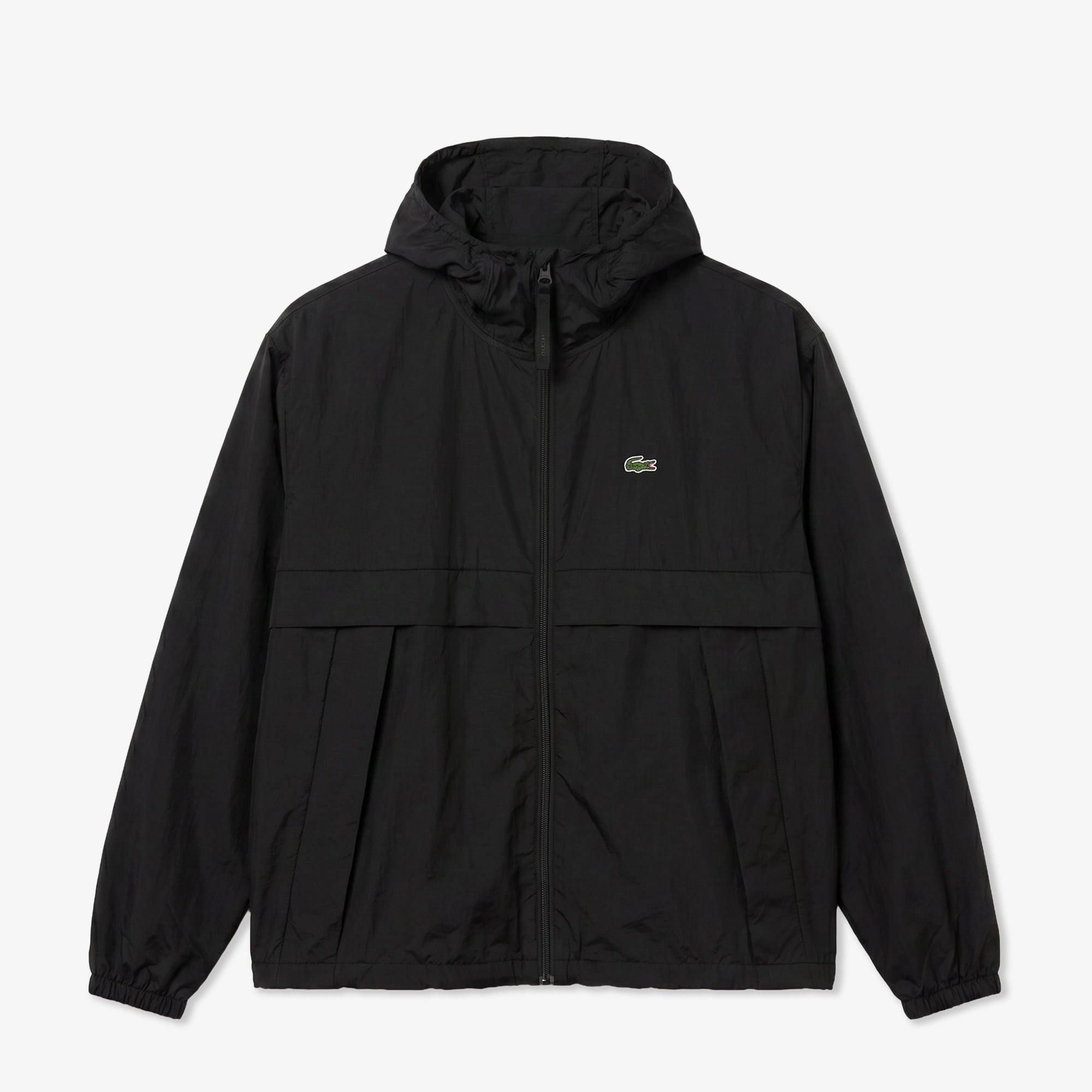 Lacoste Erkek Kapüşonlu Siyah Yağmurluk görsel 5