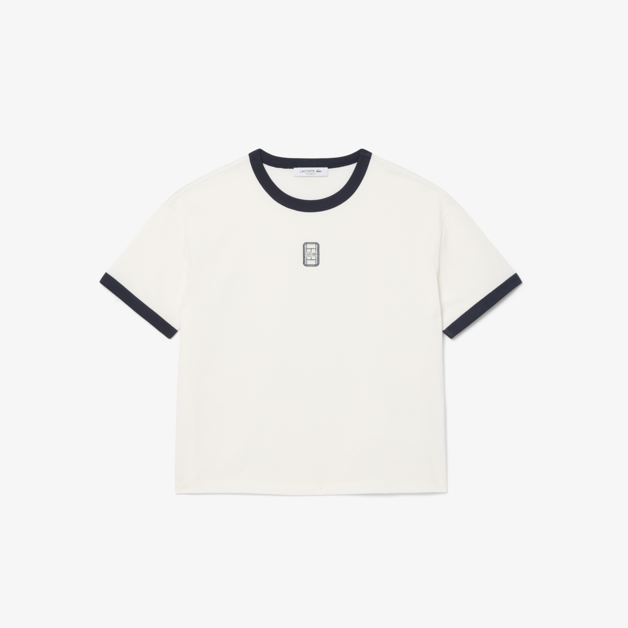 Kadın Relaxed Fit Bisiklet Yaka Beyaz T-Shirt