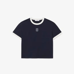 Kadın Relaxed Fit Bisiklet Yaka Lacivert T-Shirt Lacivert