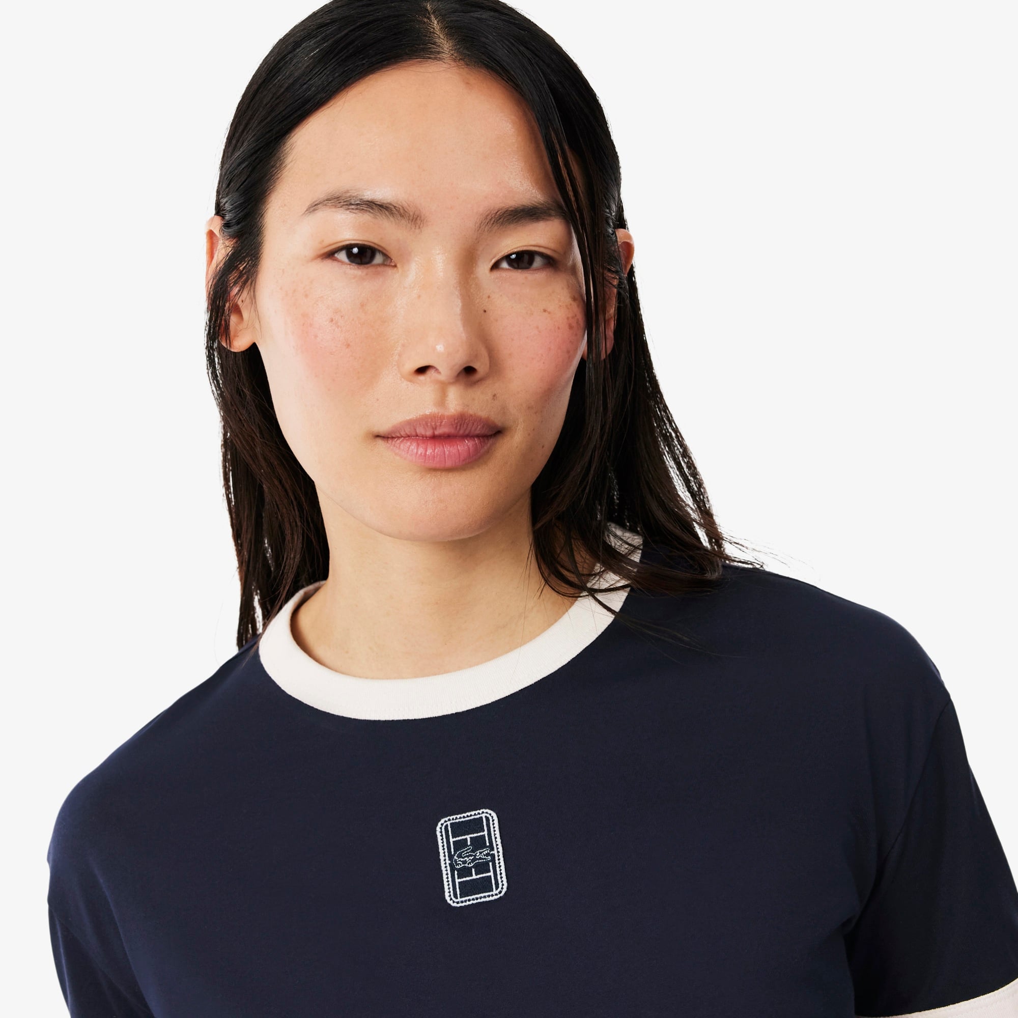 Kadın Relaxed Fit Bisiklet Yaka Lacivert T-Shirt