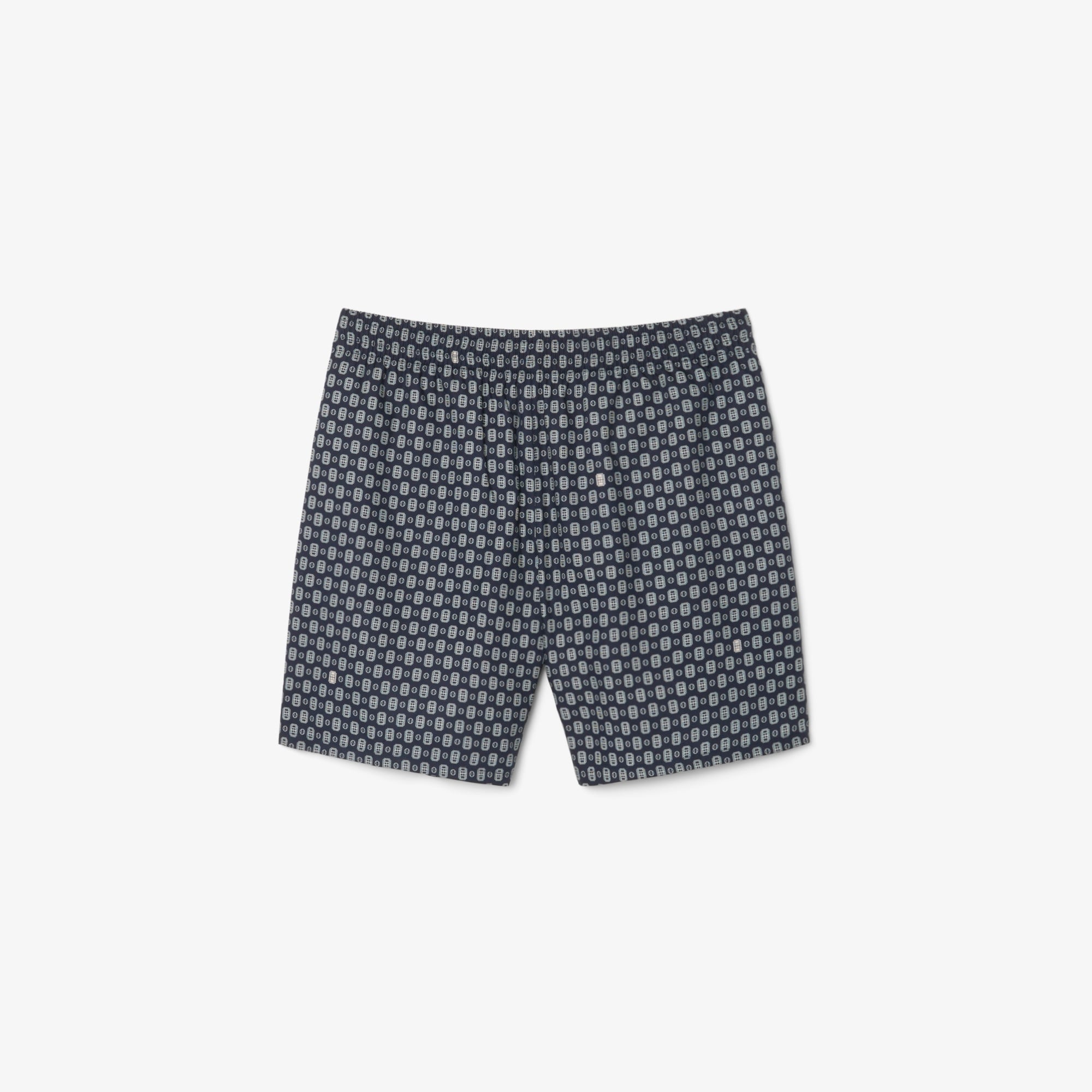 Erkek Relaxed Fit Desenli Lacivert Şort