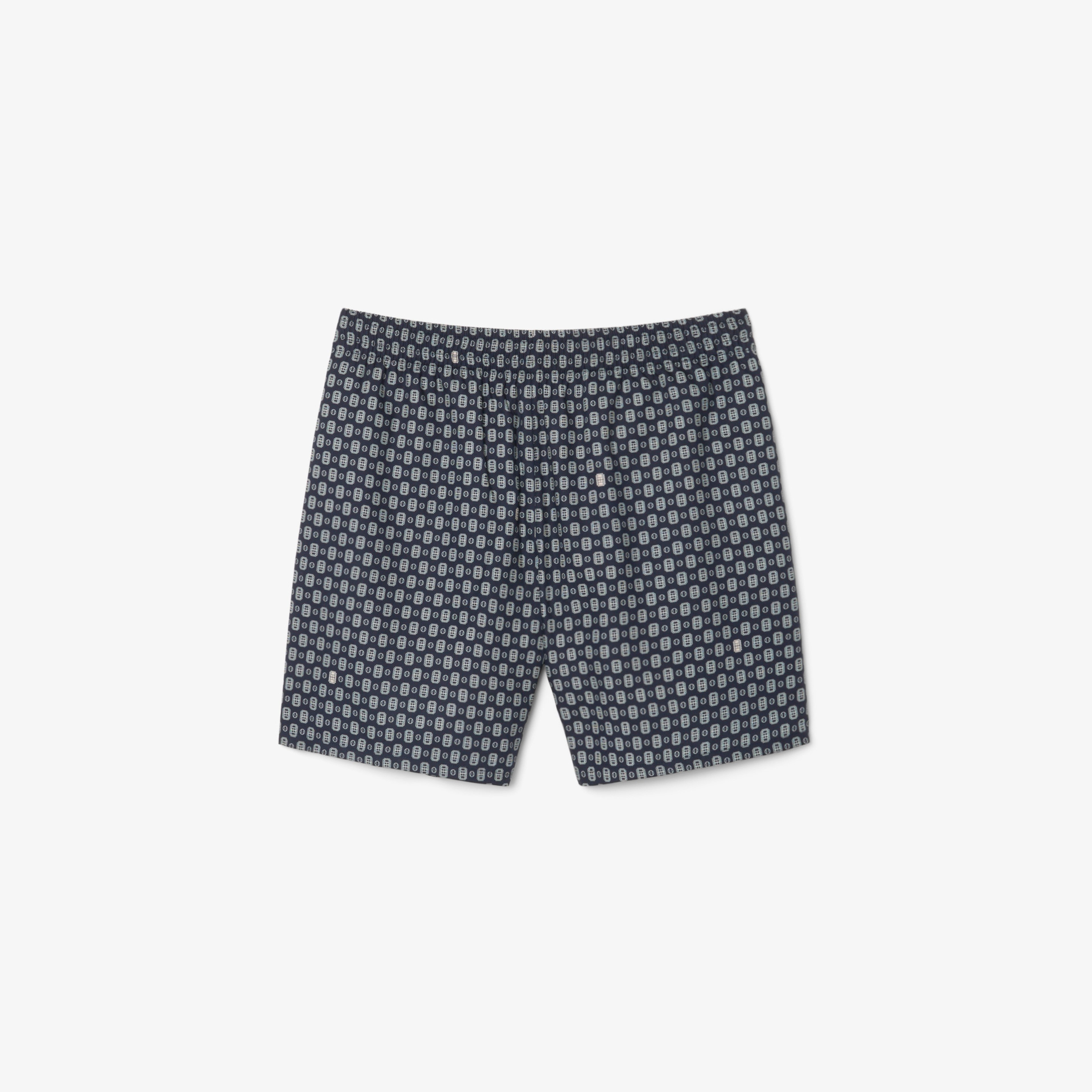 Erkek Relaxed Fit Desenli Lacivert Şort Erkek Relaxed Fit Desenli Lacivert Şort