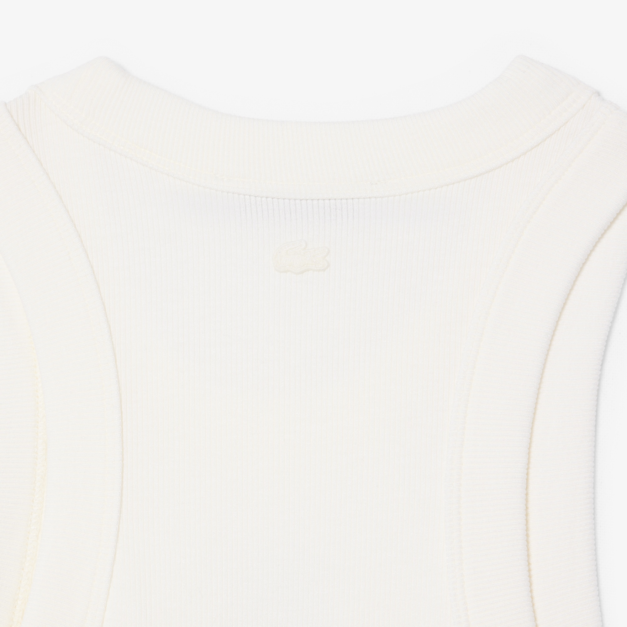 Kadın Slim Fit Kolsuz Bisiklet Yaka Baskılı Beyaz T-Shirt