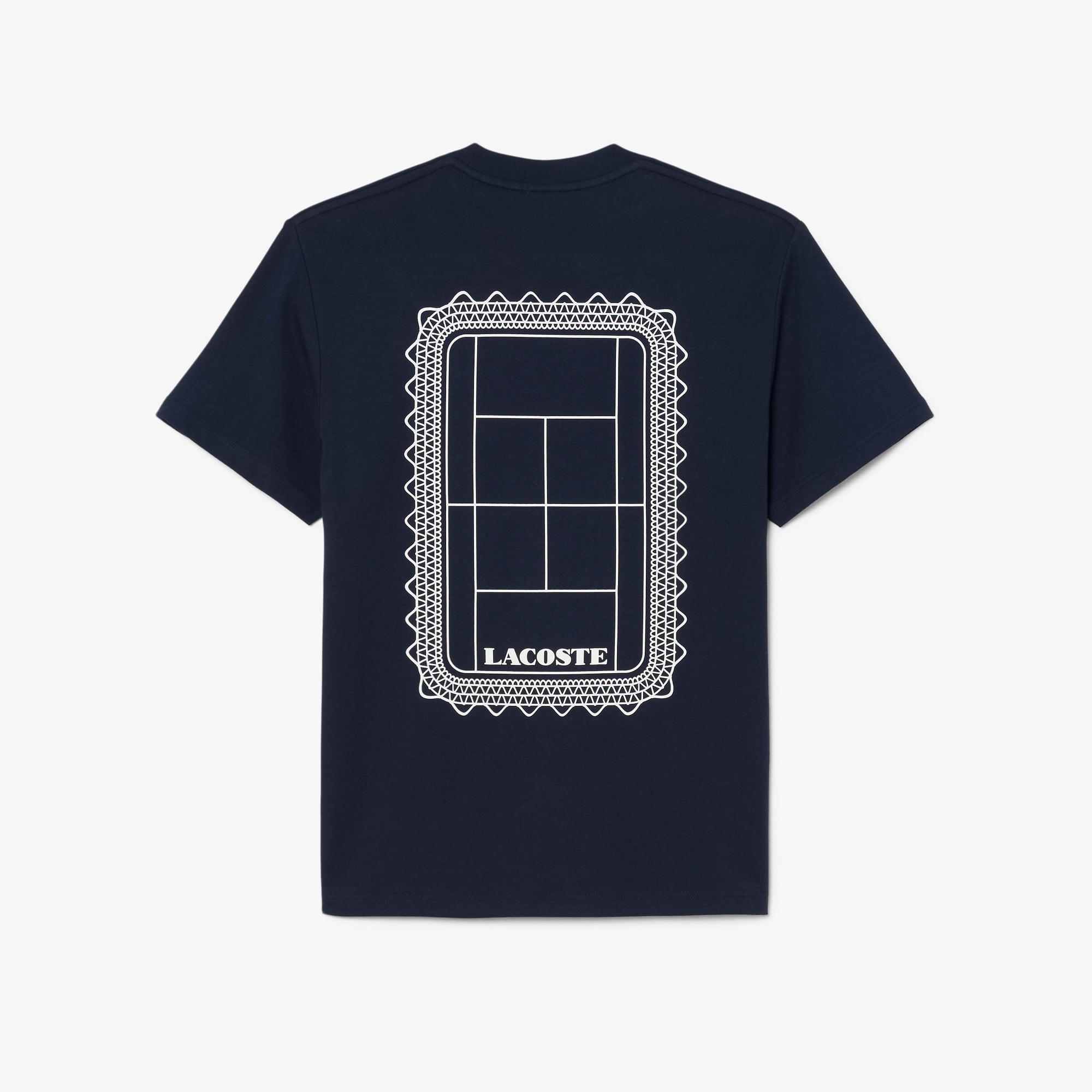 Unisex Classic Fit Bisiklet Yaka Baskılı Lacivert T-Shirt
