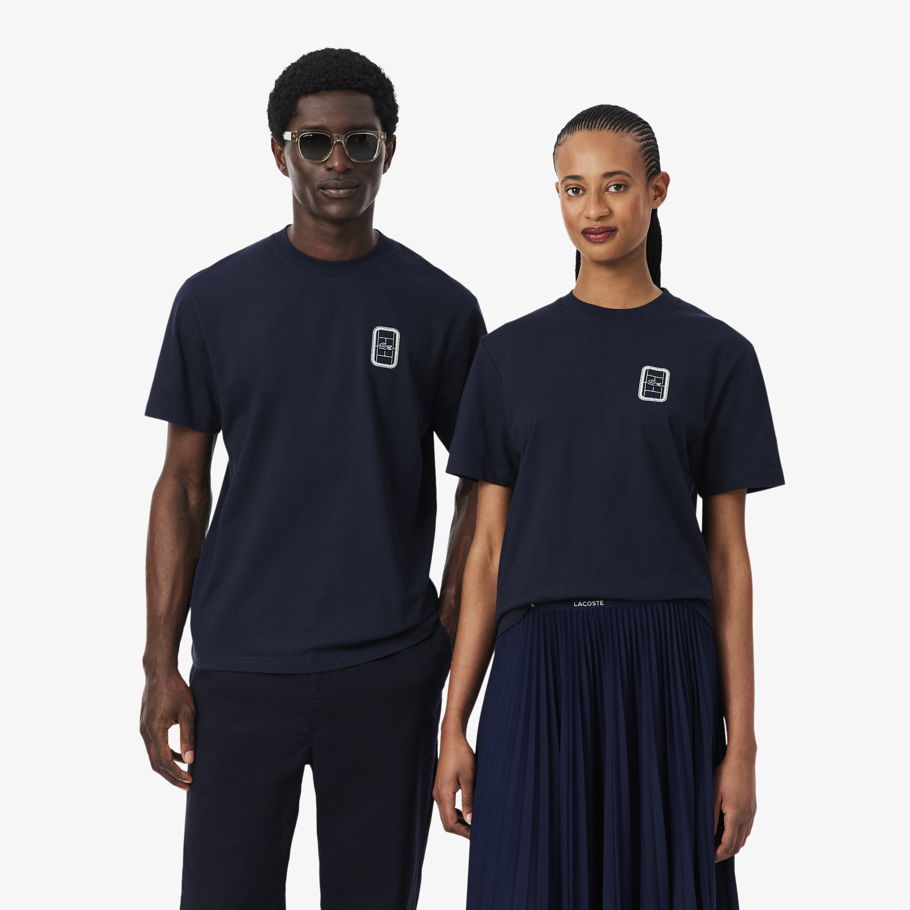 Unisex Classic Fit Bisiklet Yaka Baskılı Lacivert T-Shirt Unisex Classic Fit Bisiklet Yaka Baskılı Lacivert T-Shirt
