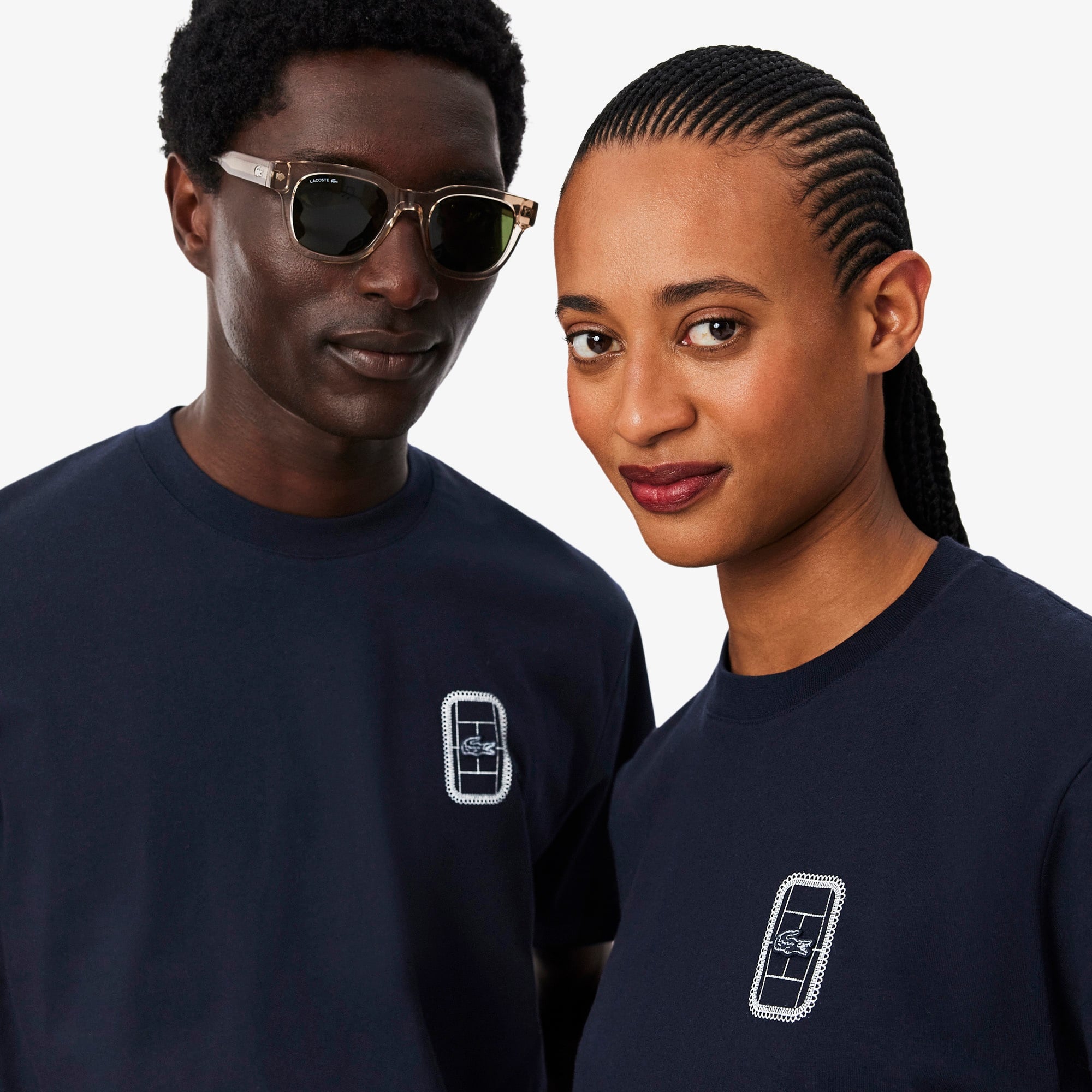 Unisex Classic Fit Bisiklet Yaka Baskılı Lacivert T-Shirt