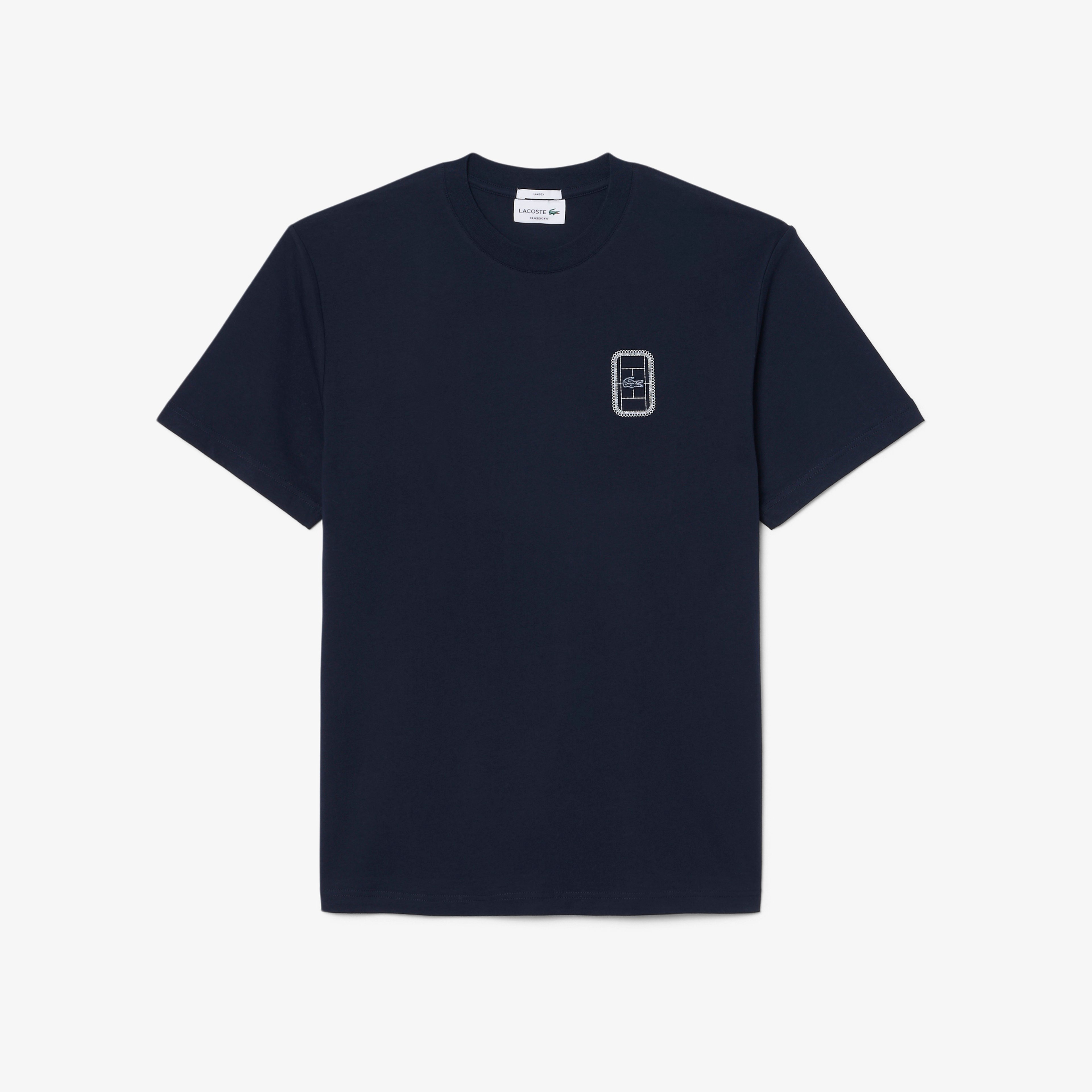 Unisex Classic Fit Bisiklet Yaka Baskılı Lacivert T-Shirt Unisex Classic Fit Bisiklet Yaka Baskılı Lacivert T-Shirt