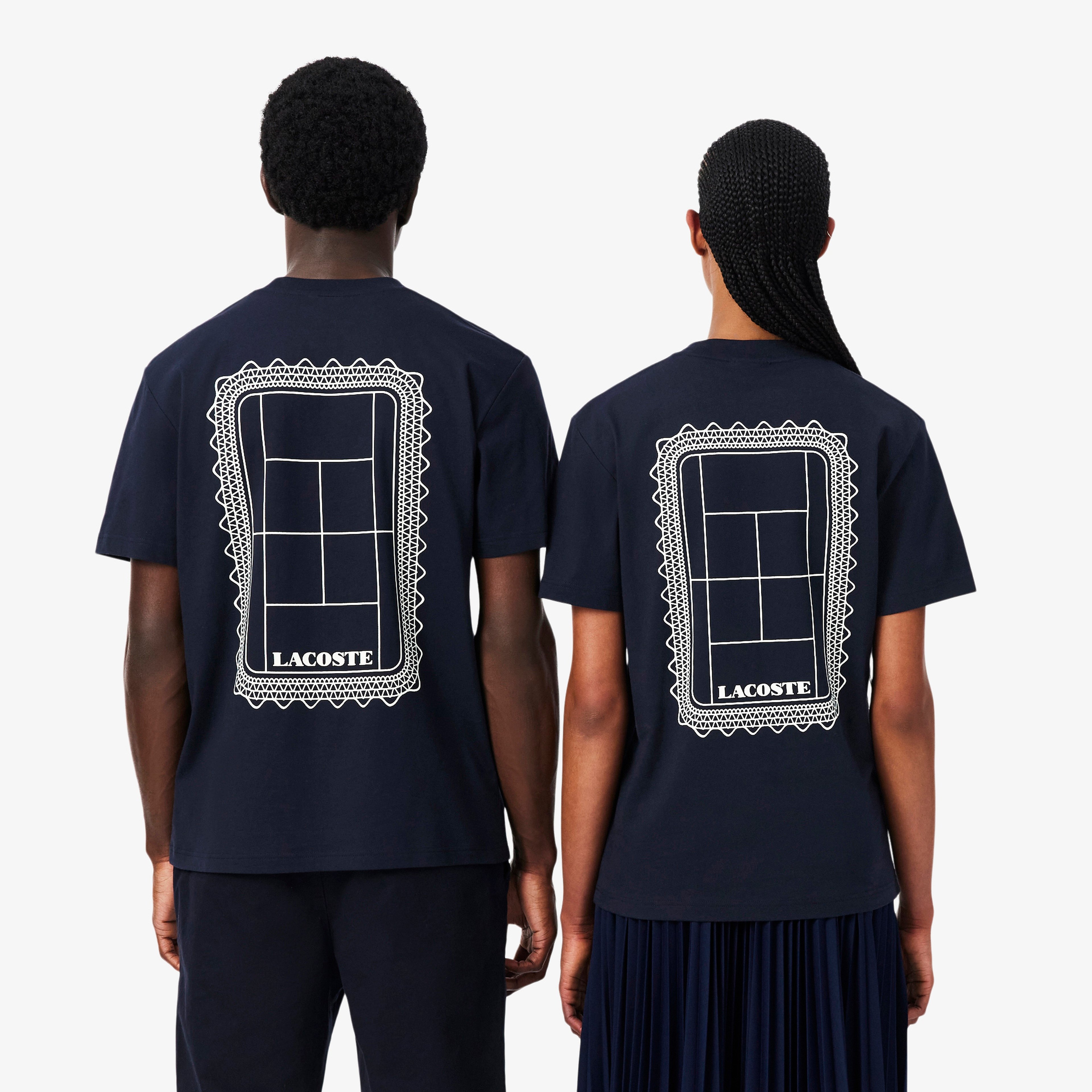 Unisex Classic Fit Bisiklet Yaka Baskılı Lacivert T-Shirt Unisex Classic Fit Bisiklet Yaka Baskılı Lacivert T-Shirt