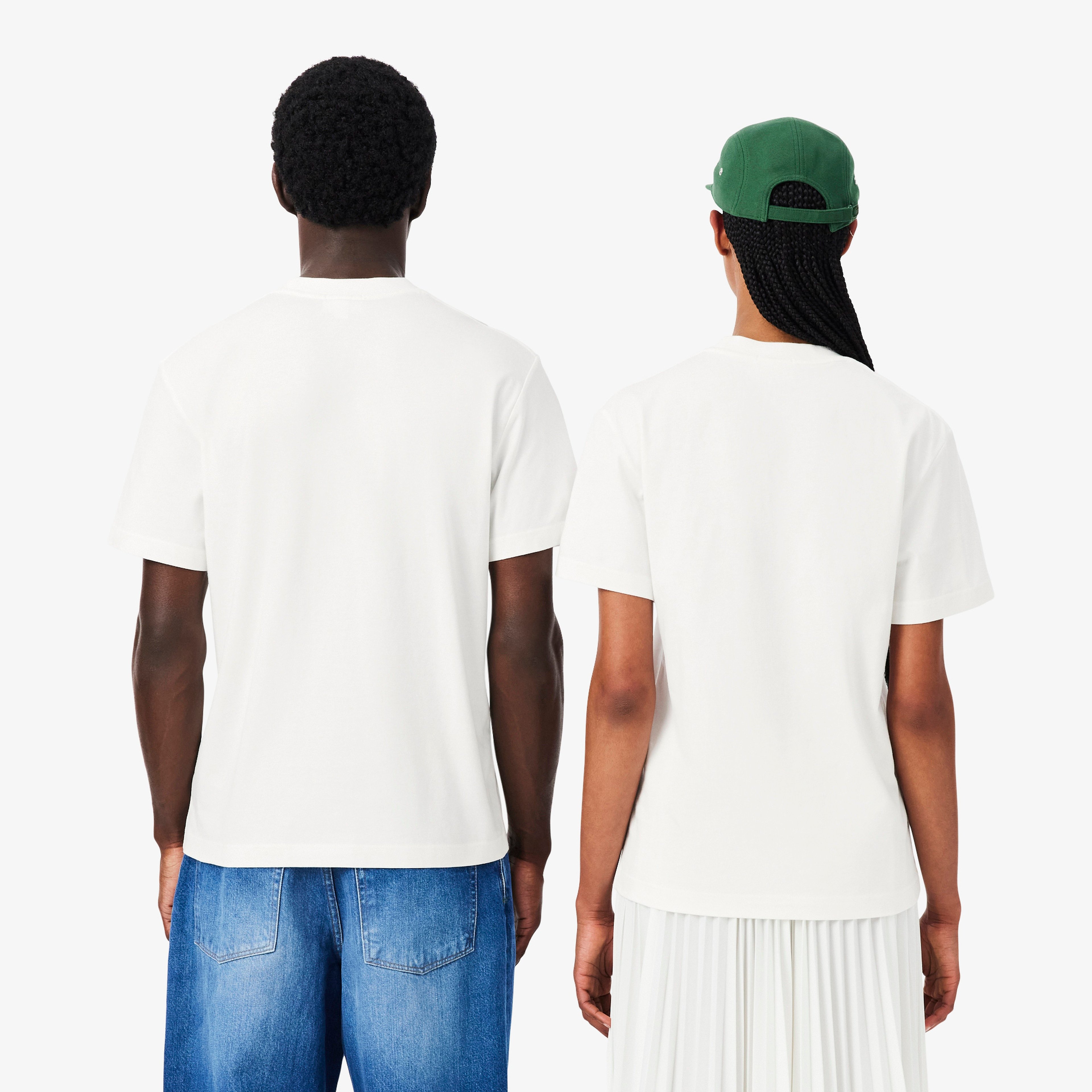 Unisex Classic Fit Bisiklet Yaka Baskılı Beyaz T-Shirt Unisex Classic Fit Bisiklet Yaka Baskılı Beyaz T-Shirt
