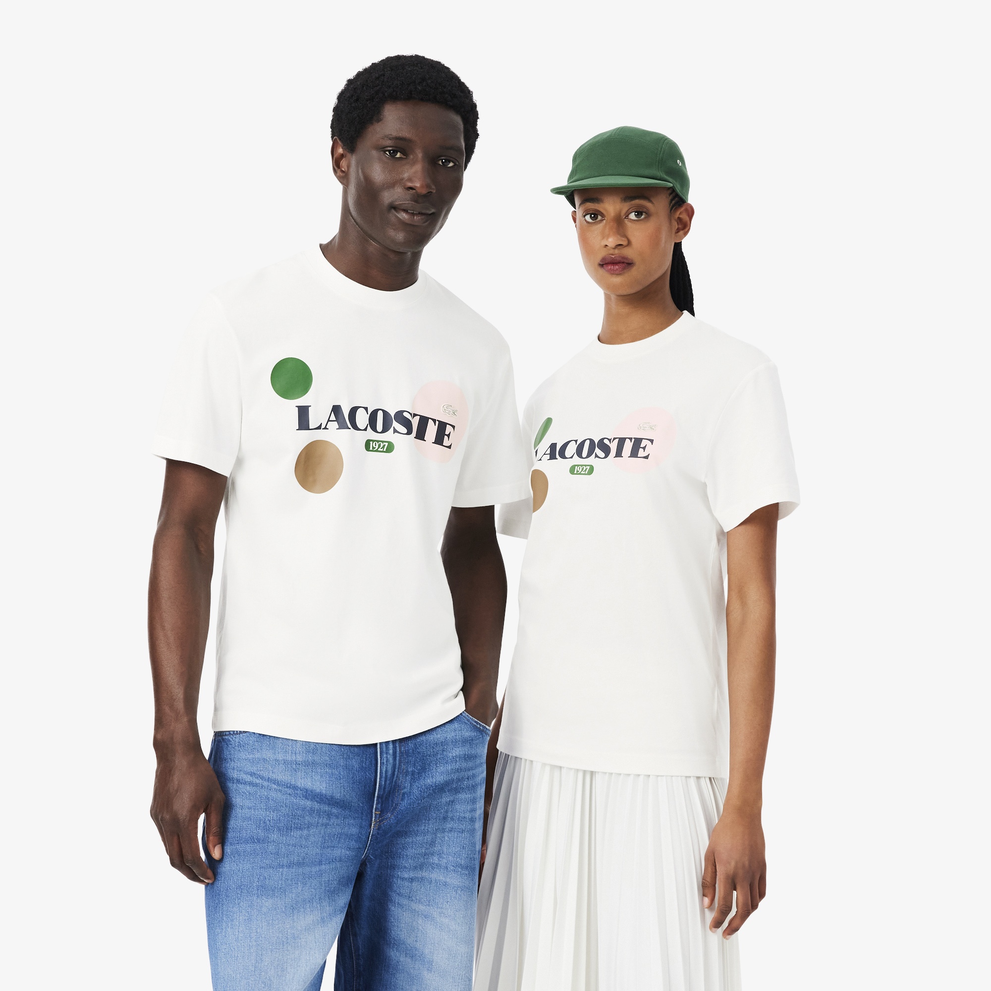 Unisex Classic Fit Bisiklet Yaka Baskılı Beyaz T-Shirt
