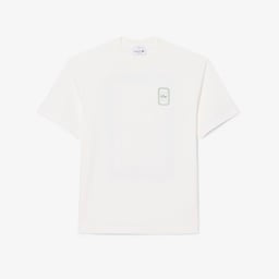 Unisex Classic Fit Bisiklet Yaka Baskılı Beyaz T-Shirt Beyaz