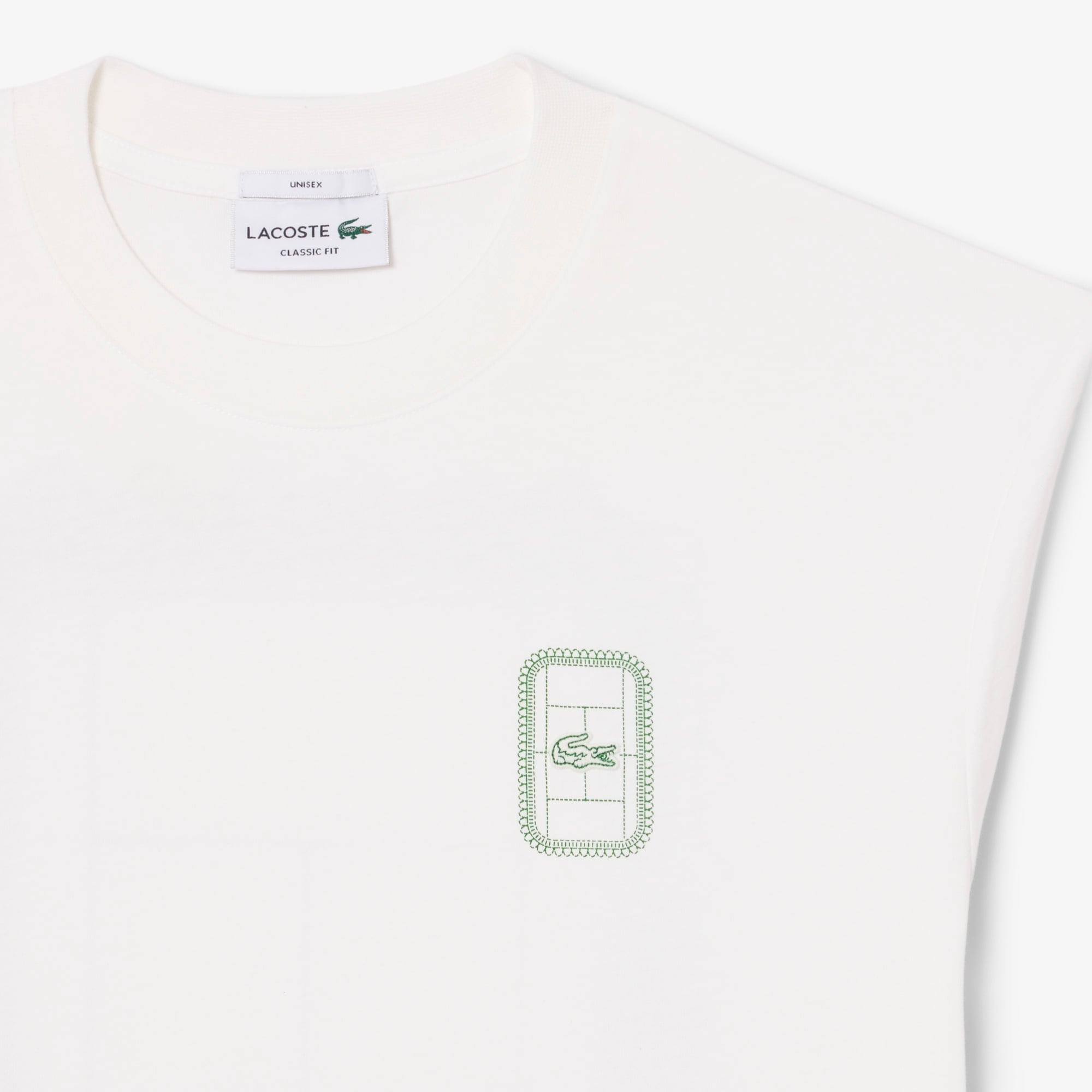 Unisex Classic Fit Bisiklet Yaka Baskılı Beyaz T-Shirt